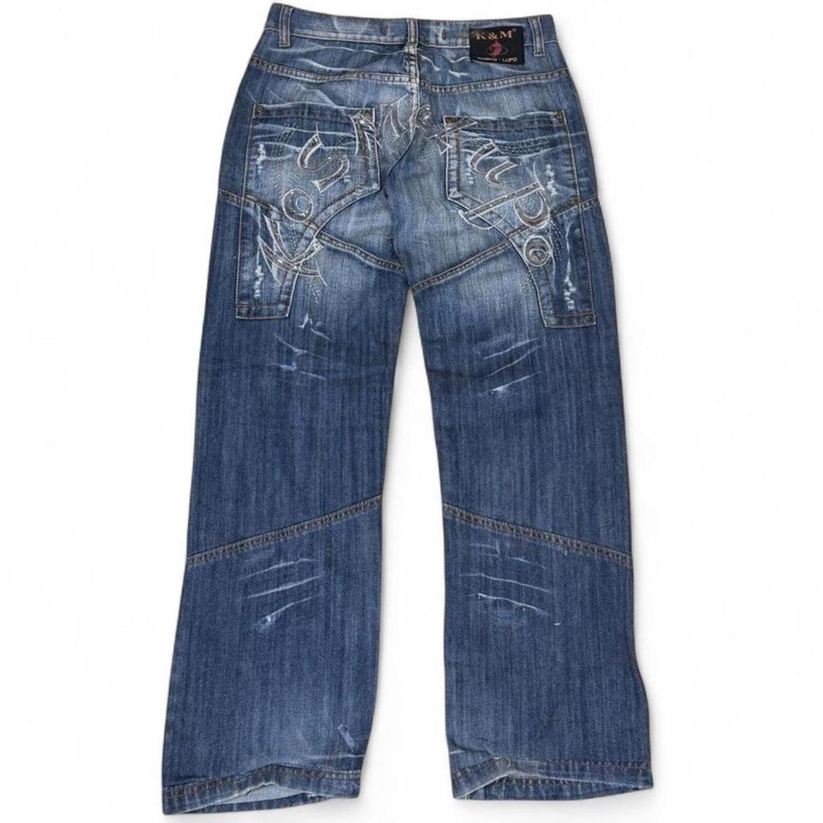 Other Y2K Style Kosmo Lupo Designer unique work denim jeans Size 31" - 1 Thumbnail