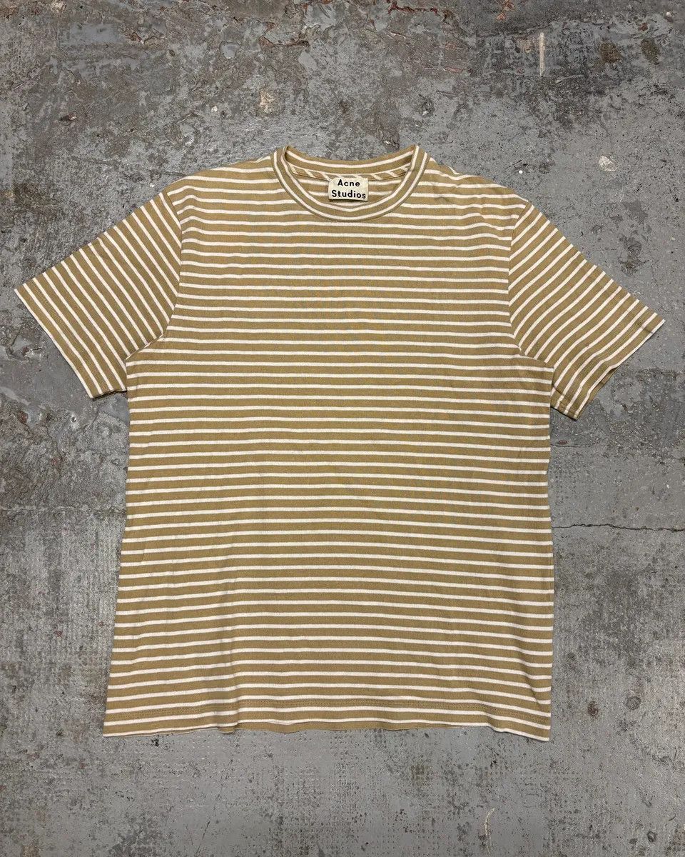 SS2018 Acne Studios White & Beige Striped T-Shirt