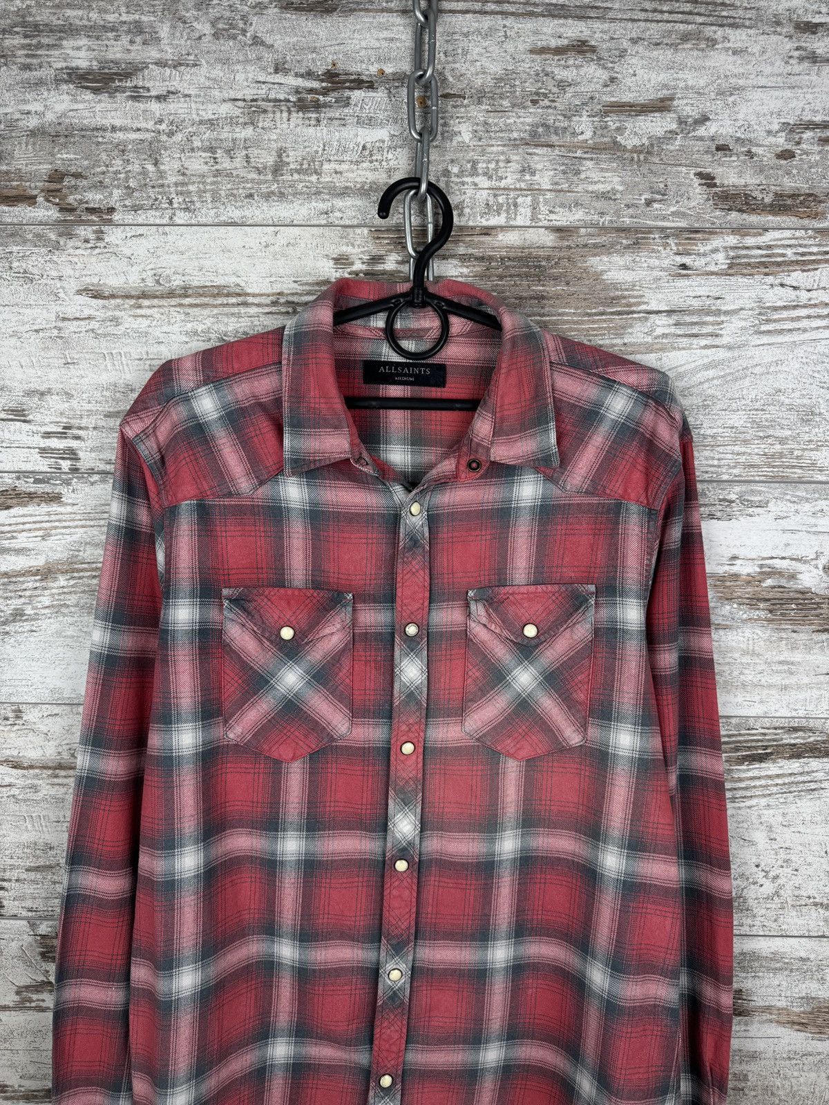 Allsaints Mens Allsaints CLAYHILL LS SHIRT button up flannel pocket Size US M / EU 48-50 / 2 - 2 Thumbnail