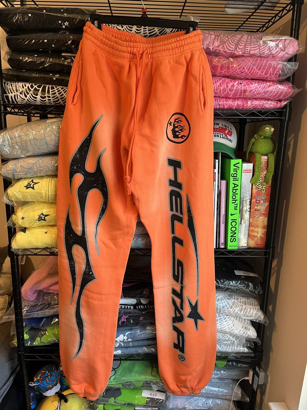 image of Hellstar Fire Sweatpants ‘Orange’, Men's (Size 32)
