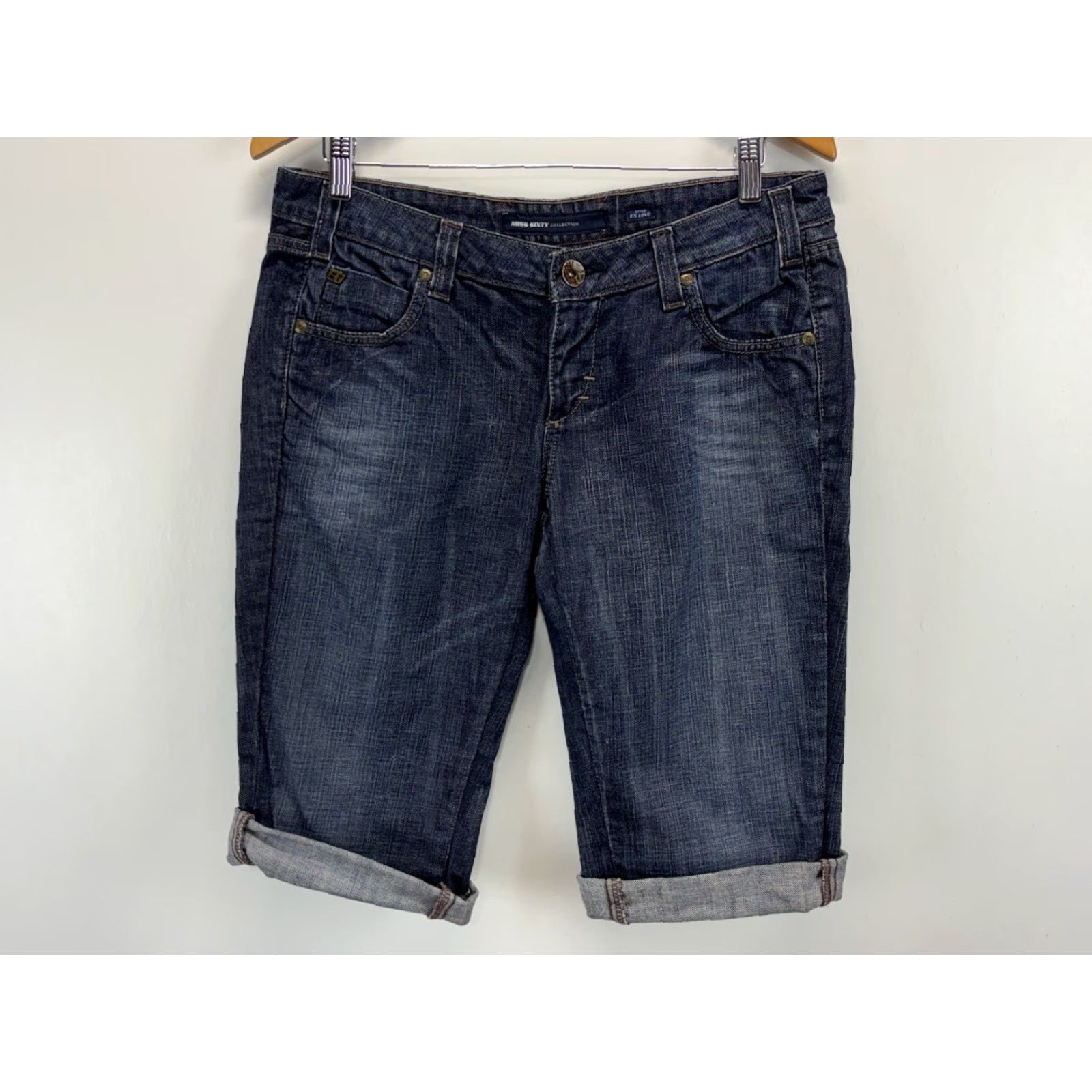 Miss Sixty VINTAGE Miss Sixty Cut-Off Shorts Women 30 Blue Low Rise Bermuda Denim 14” Inseam Y2K Size 30" / US 8 / IT 44 - 2 Thumbnail