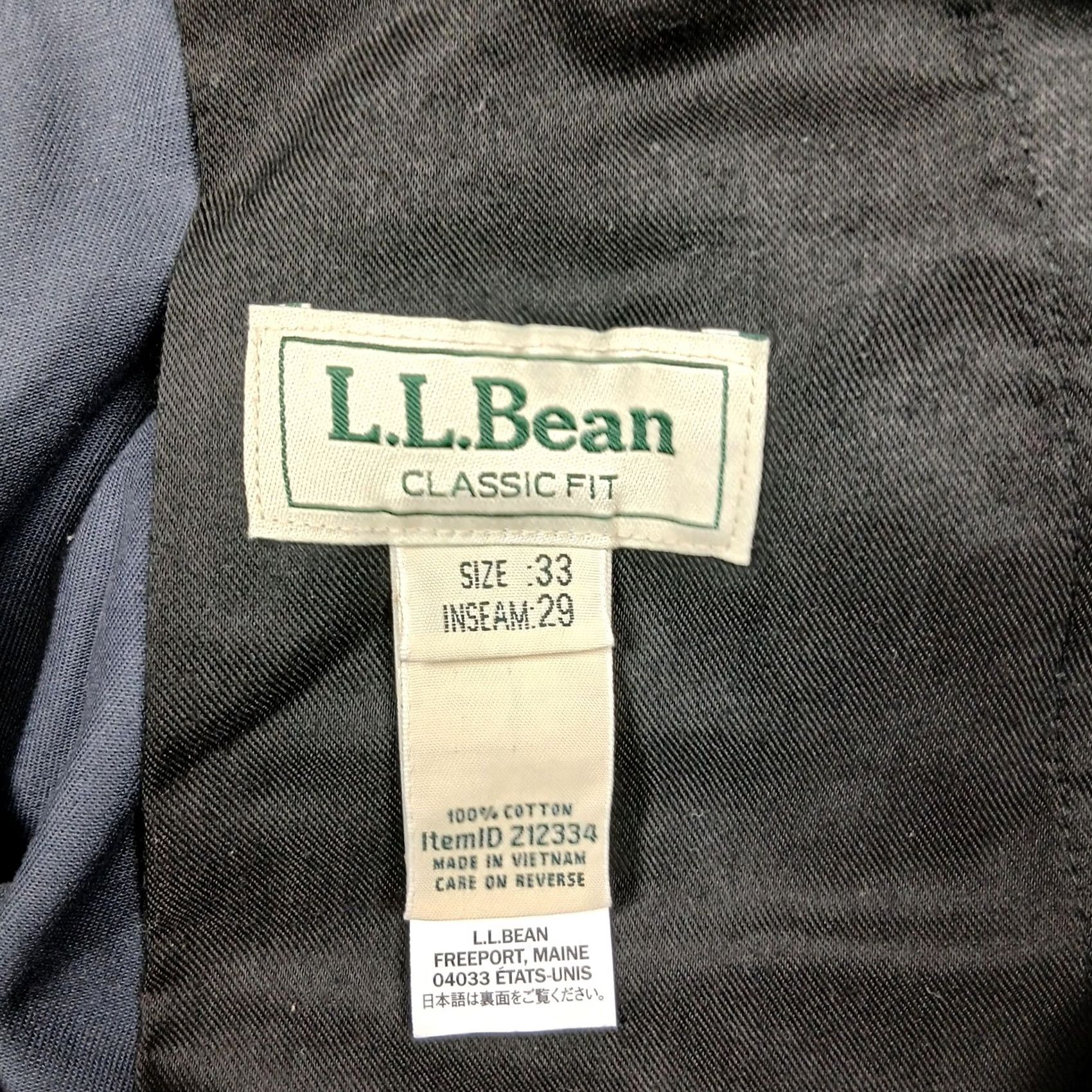Vintage LL Bean Pants Mens 33x29 Gray Classic Fit Pleated Front 100% Cotton Casual Size US 33 - 4 Thumbnail
