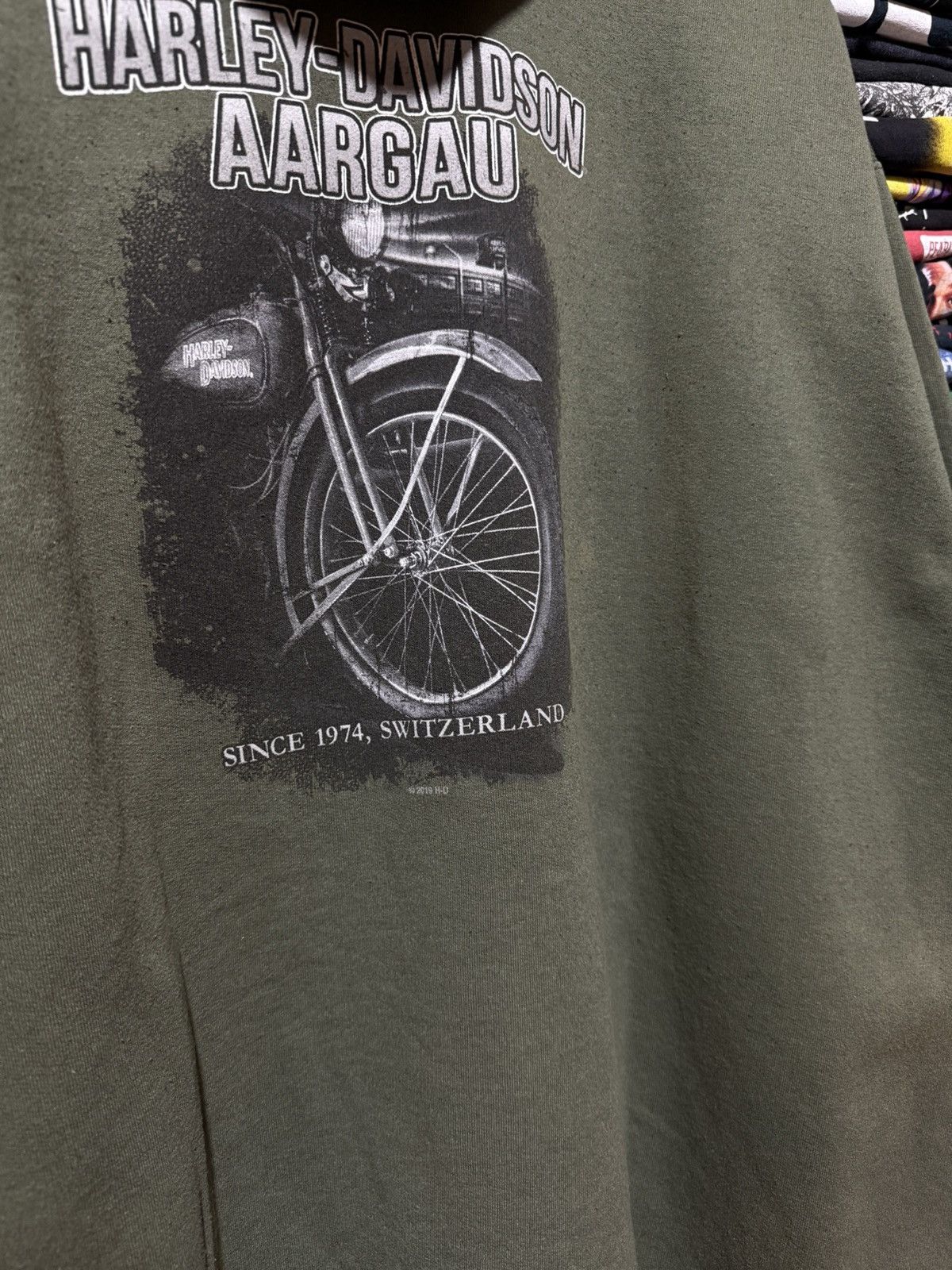 Harley Davidson Vintage 2009 Harley Davidson Aargau Bikers Khaki Hoodie Y2K Size US XXL / EU 58 / 5 - 5 Thumbnail