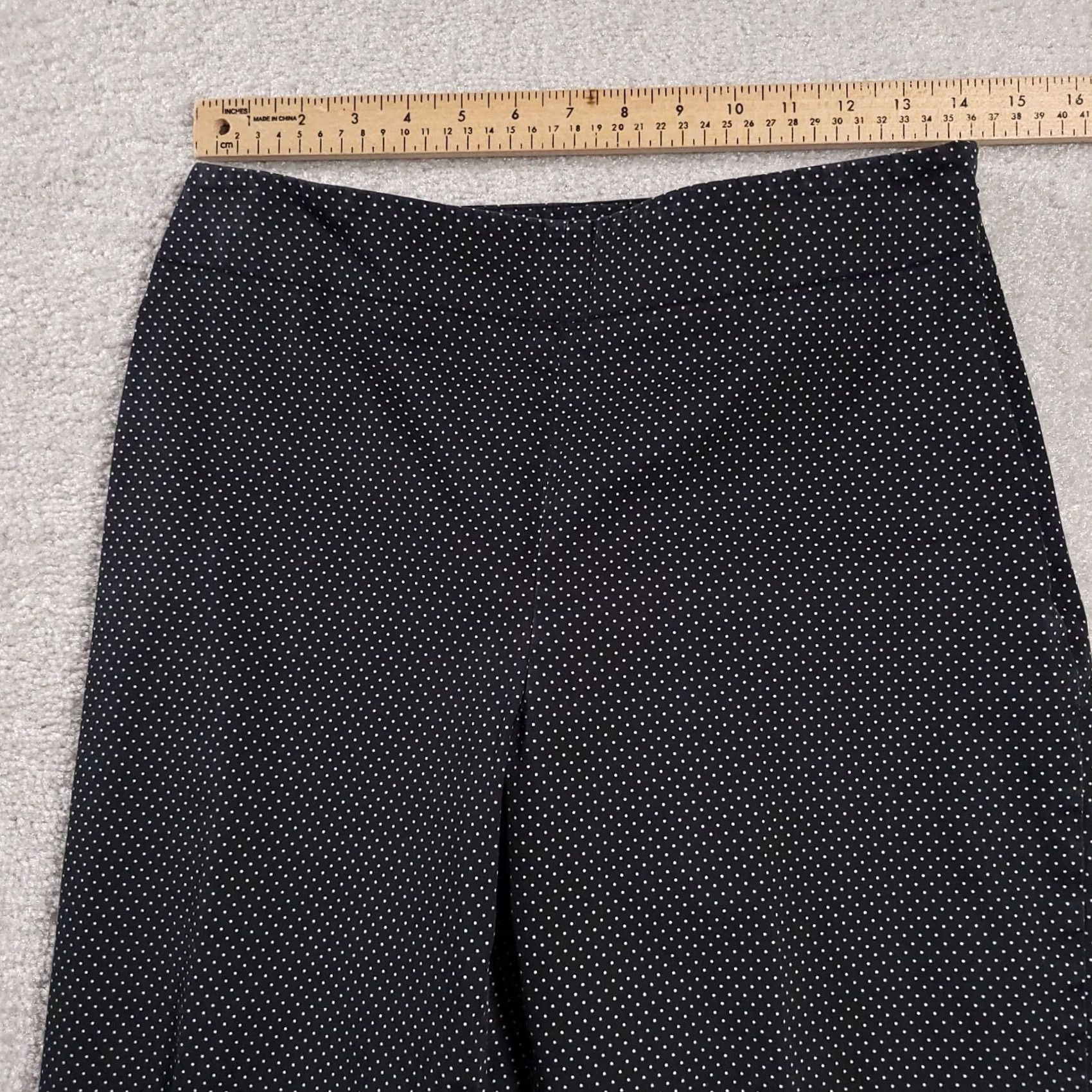 Talbots Talbots Heritage Slim Leg Side Zipper Ankle Dress Pants Womens 6 Black Polka Dot Size 28" / US 6 / IT 42 - 4 Thumbnail