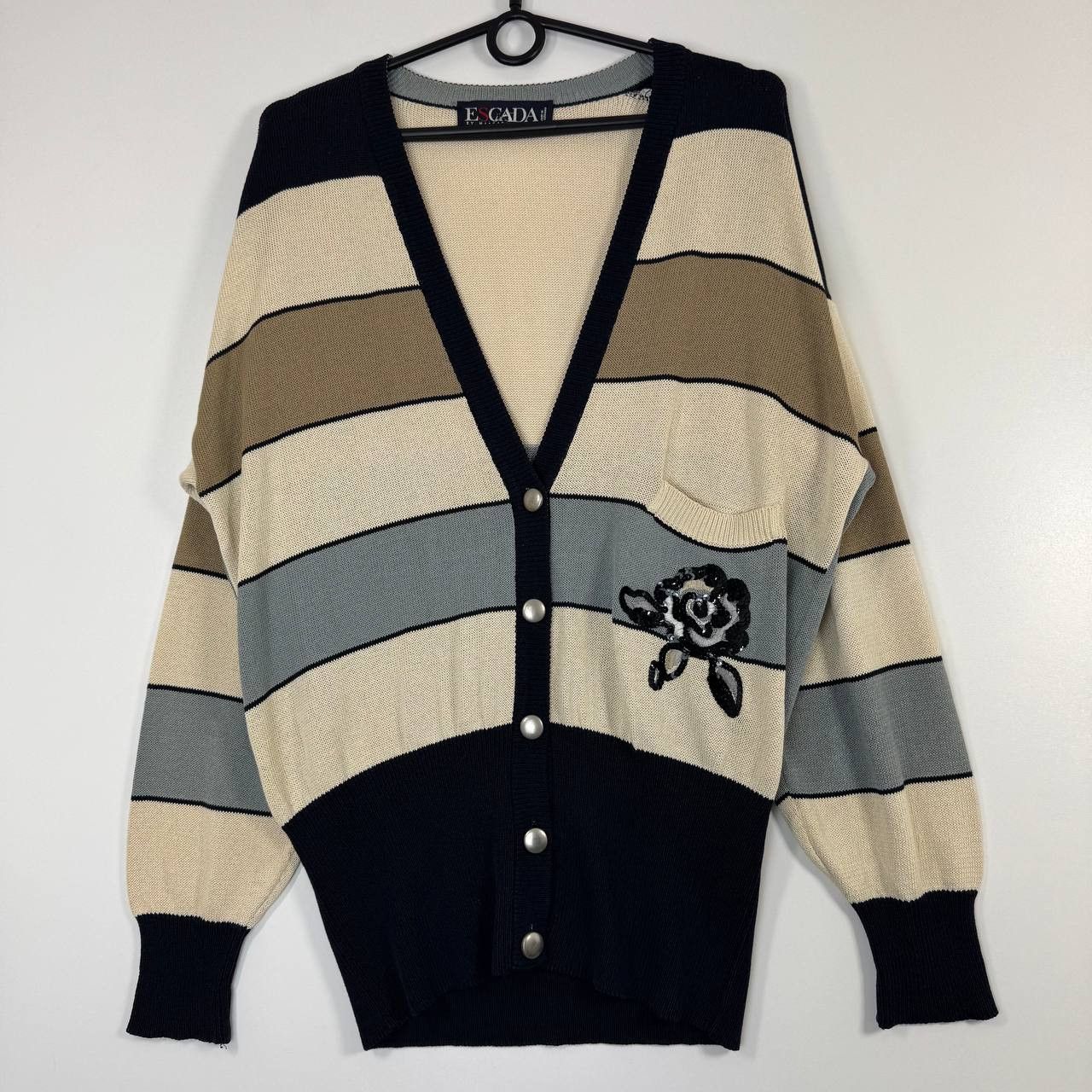 Escada Escada by Margaretha Ley Striped Knit Sweater Floral 38 Size M / US 6-8 / IT 42-44 - 1 Thumbnail