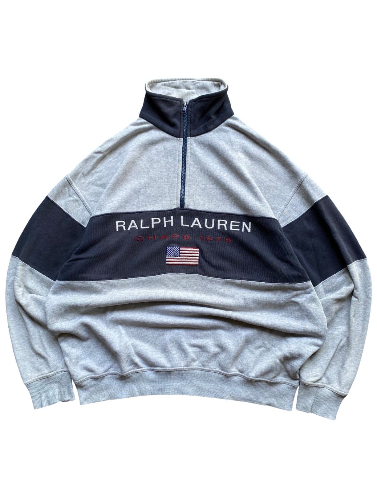 Ralph Lauren Vintage💥 CHAPS Ralph Lauren Distressed Half Sweater Size US L / EU 52-54 / 3 - 1 Thumbnail