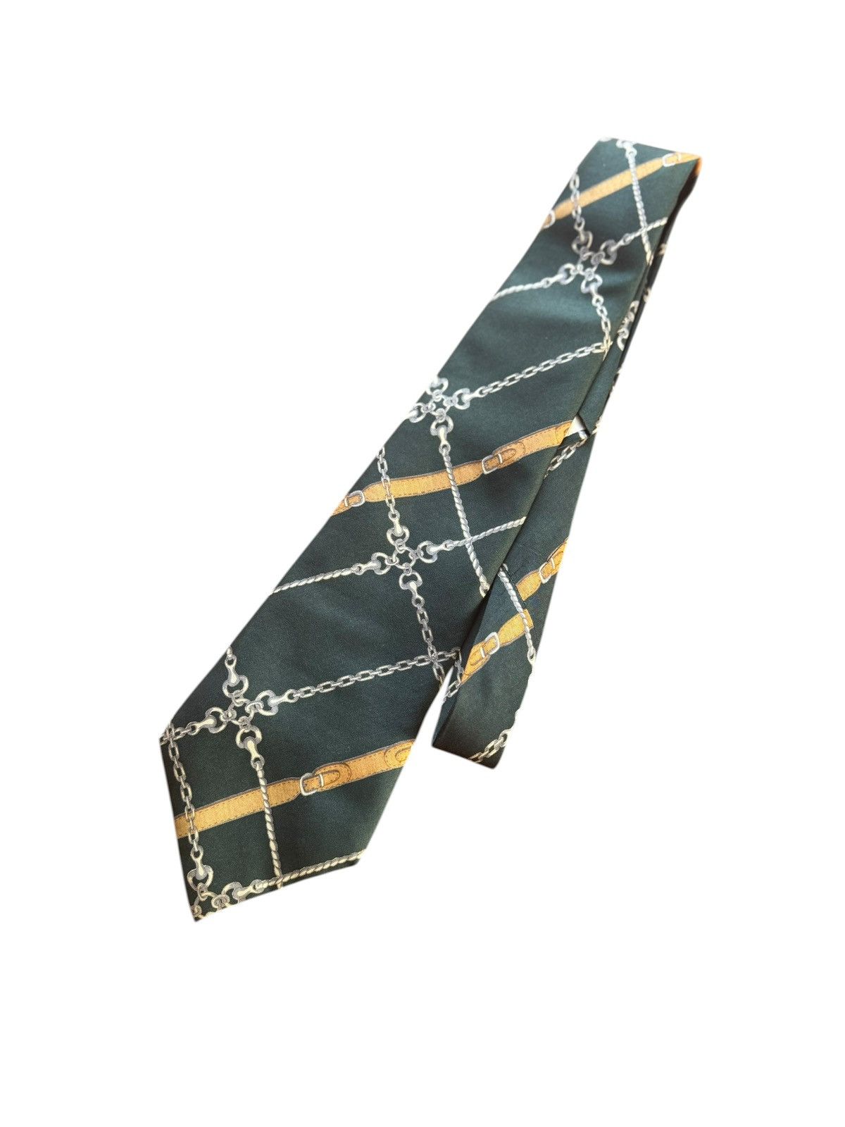 Other Jean Patou Paris Vintage Green Chain Print Tie Size ONE SIZE - 1 Thumbnail