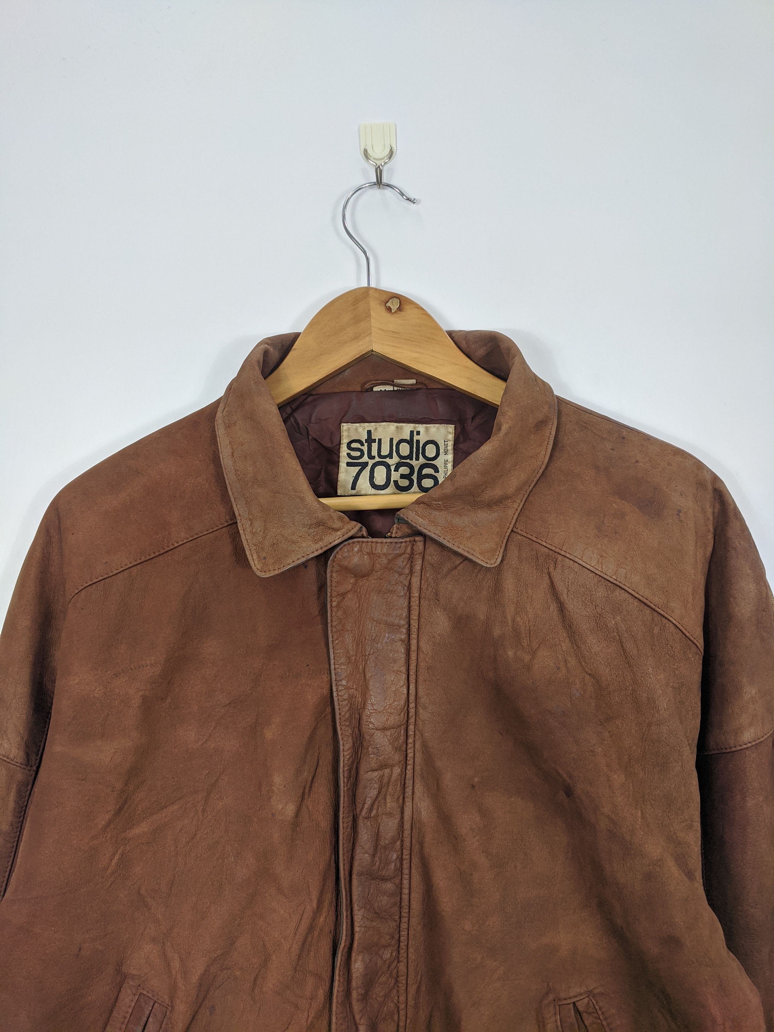 Vintage Vintage 80s Studio 7036 Leather Jacket J0347 Size US M / EU 48-50 / 2 - 2 Thumbnail