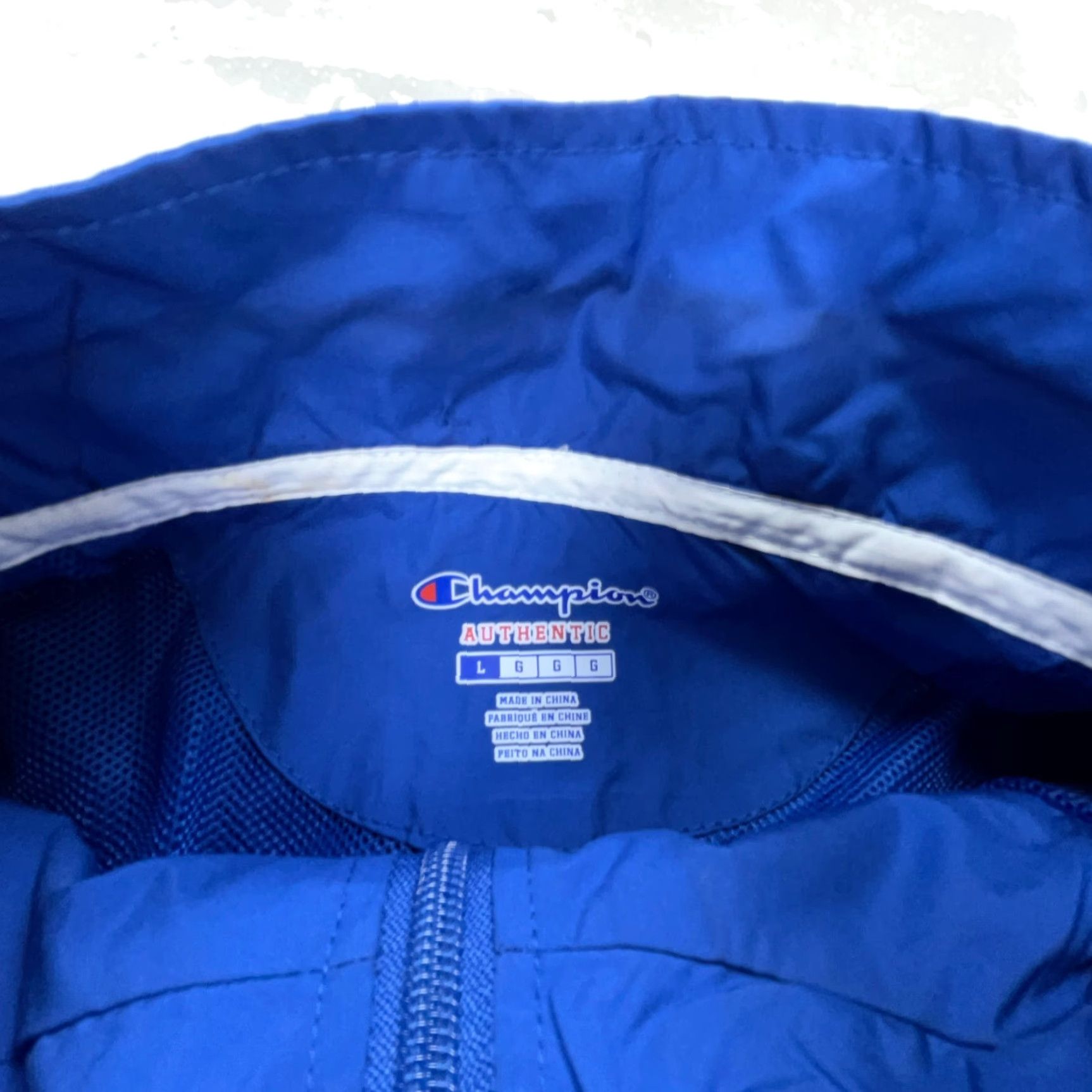 Champion Champion Jacket Men L Blue Windbreaker Pockets All Seasons Breathable Easy Care Moisture Wicking Golf Track & Field Activewear Casual Size US L / EU 52-54 / 3 - 4 Thumbnail