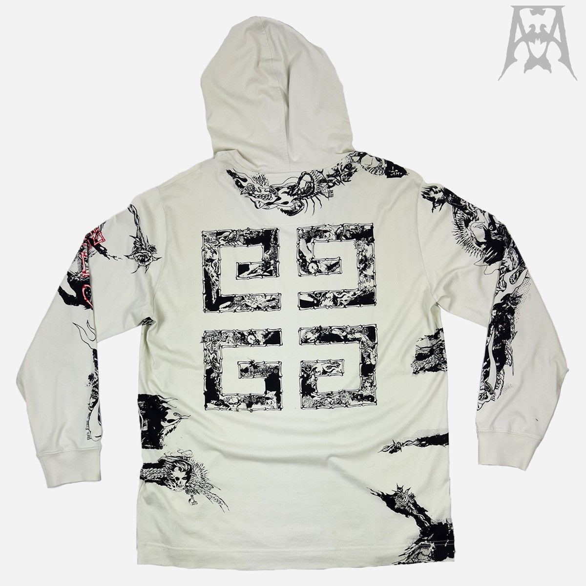 Givenchy Givenchy Gothic Oversized Jersey Hoodie Size US S / EU 44-46 / 1 - 2 Thumbnail
