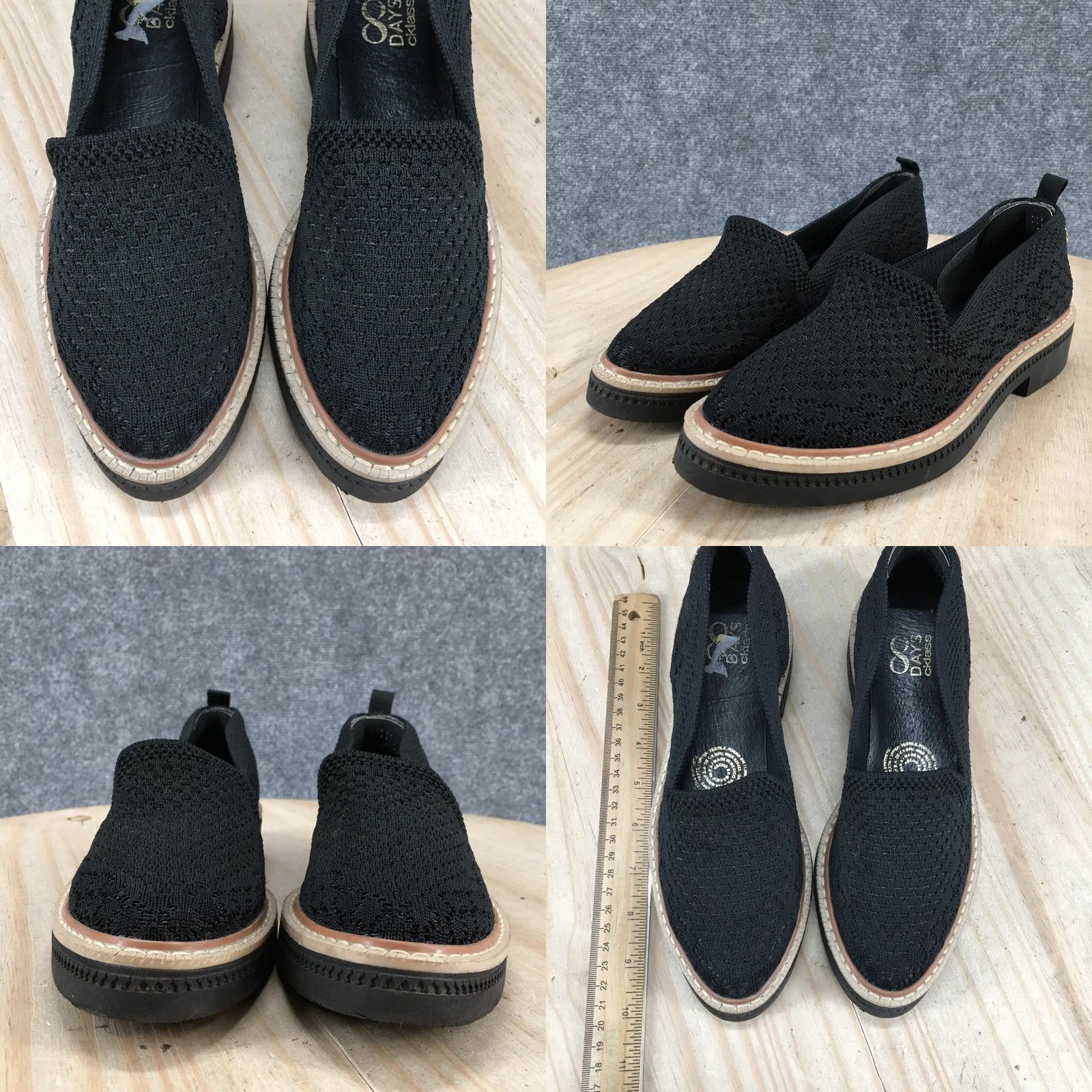 Vintage 8 Days Cklass Shoes Womens 6 Casual Loafers Comfort Black Fabric Slip On Low Top Size M / US 6-8 / IT 42-44 - 8 Thumbnail