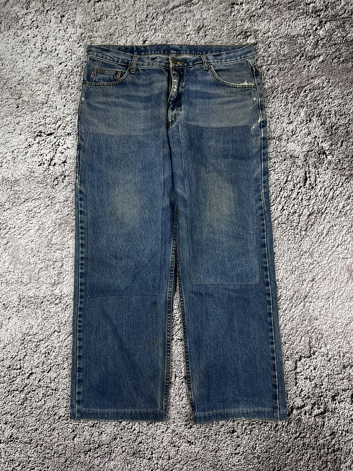 Vintage Vintage Y2K faded double knee workwear Carhartt style jeans Size US 38 / EU 54 - 1 Thumbnail