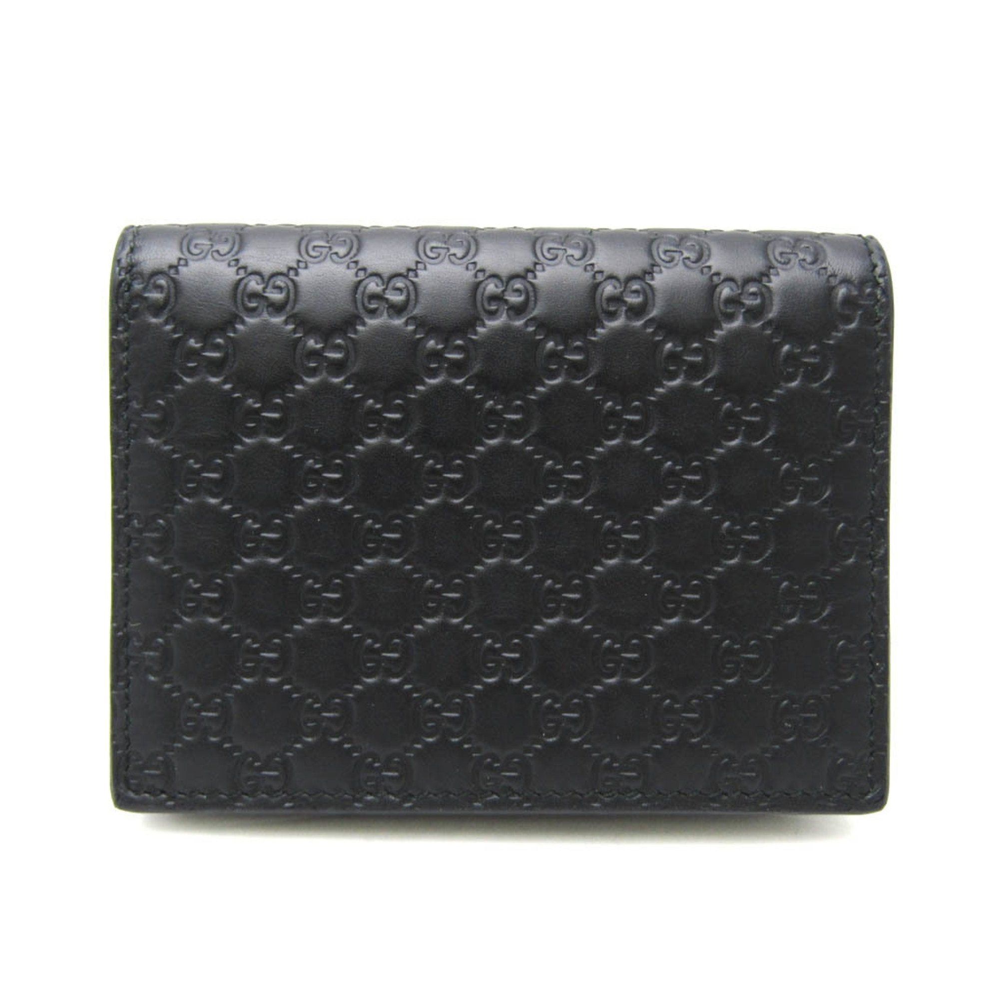 image of Gucci Microssima 544474 Leather Card Case Black, Women's