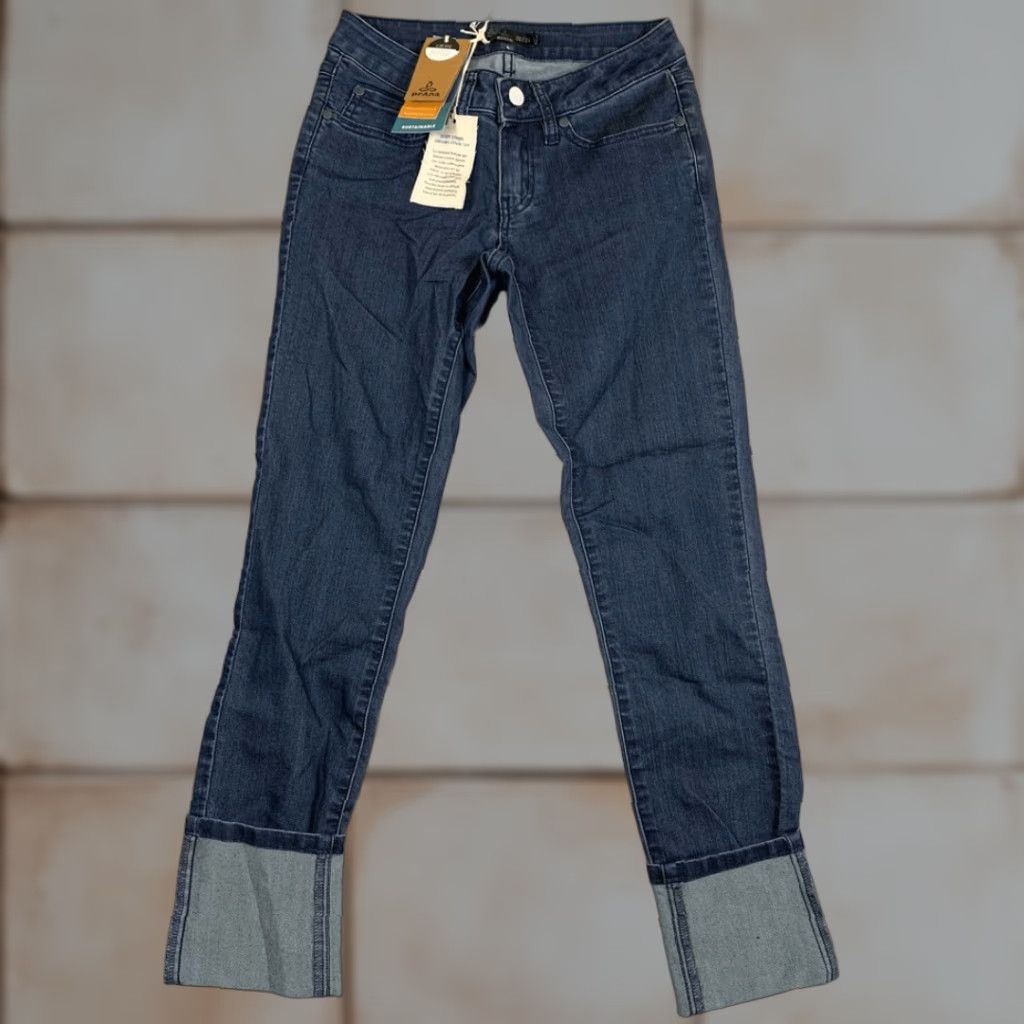 Prana VINTAGE Prana Jeans Women Skinny 00 / 24 NWT Low Rise Fitted Dark Wash Blue 24 Women Mens Girls? Size 42" / US 20 - 1 Thumbnail