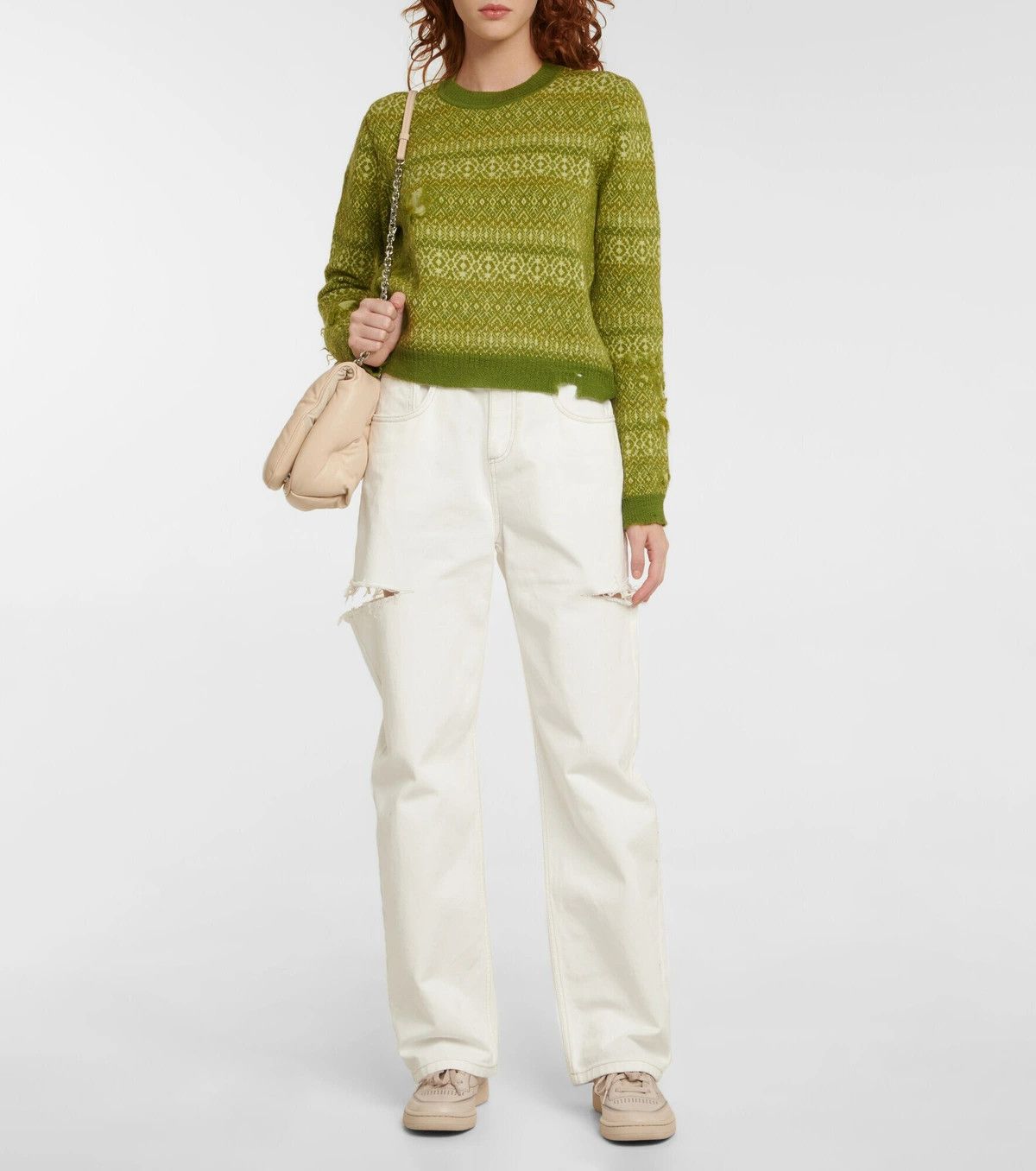 Maison Margiela o1y0625 Crewneck Sweater in Green Size S / US 4 / IT 40 - 5 Thumbnail