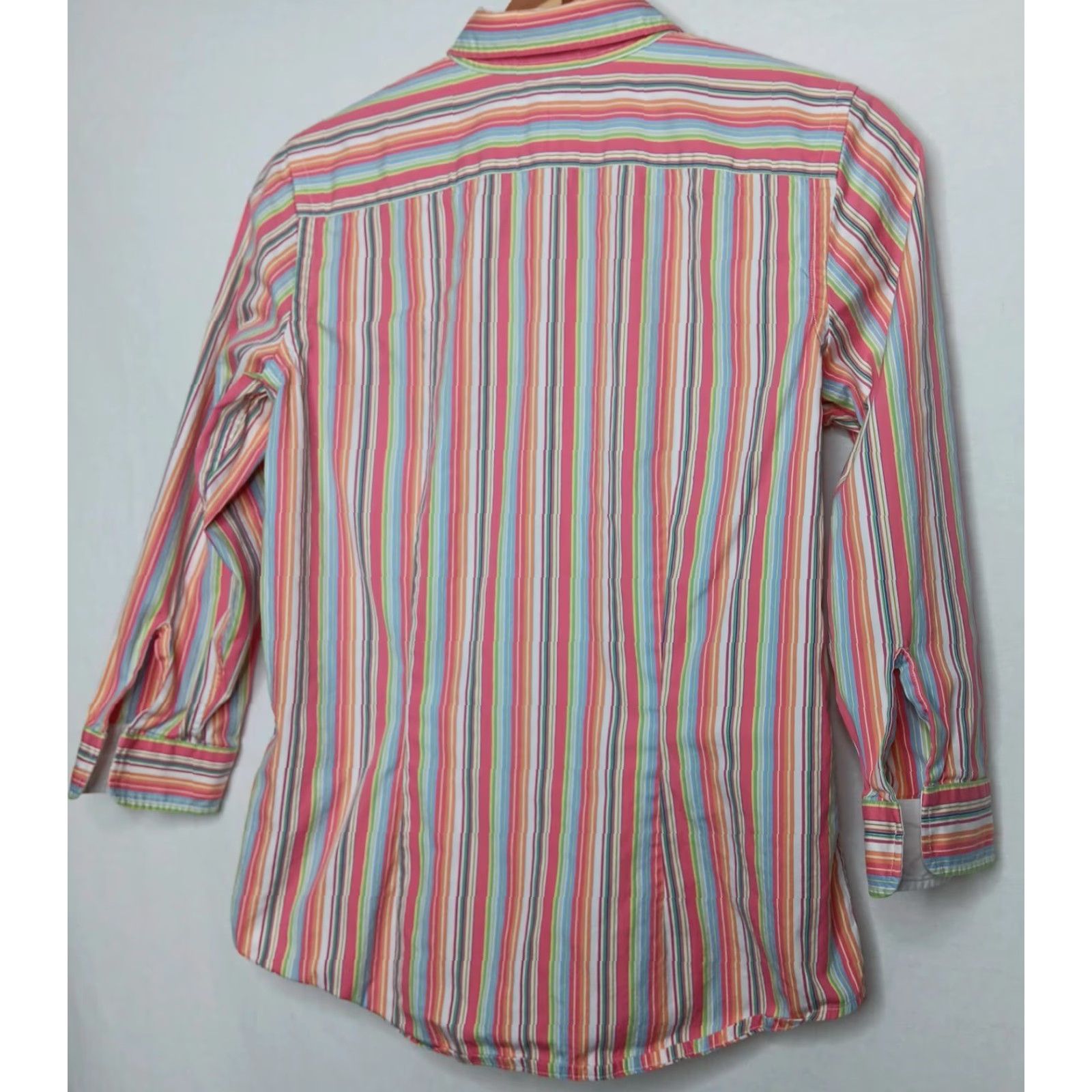 Ralph Lauren Lauren Ralph Lauren Blouse Women S Shirt Pink Striped Long Sleeve Button Up Top Size S / US 4 / IT 40 - 2 Thumbnail