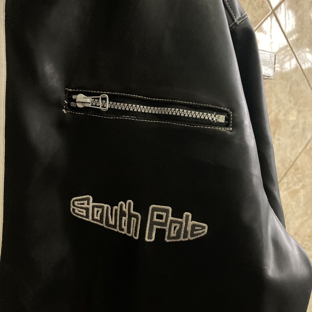 Southpole SOUTH POLE - Vtg 90s Hip Hop Long Genuine Leather Y2K Jacket Size US XXL / EU 58 / 5 - 4 Thumbnail