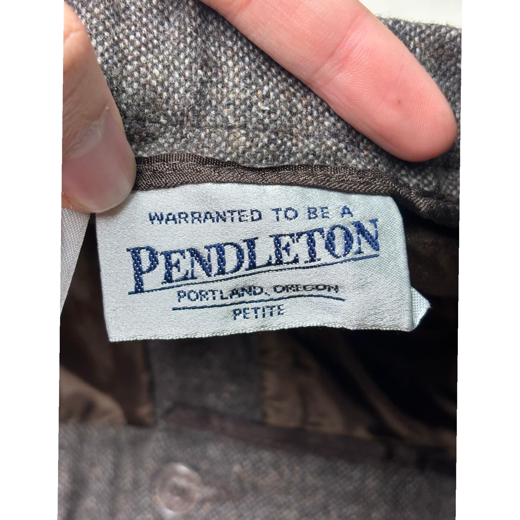 Pendleton VINTAGE Pendleton Wool Silk Tweed Trousers Grey Wide Leg 10P 28W 29L USA Womens Pants Size 32" / US 10 / IT 46 - 5 Thumbnail
