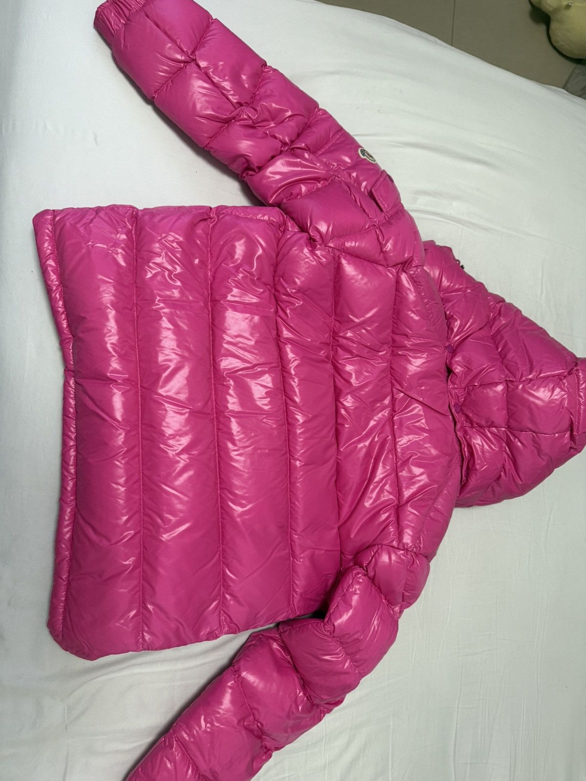 Moncler Moncler Pink Puffer Jacket Hooded Glossy Down Coat Size S / US 4 / IT 40 - 2 Thumbnail
