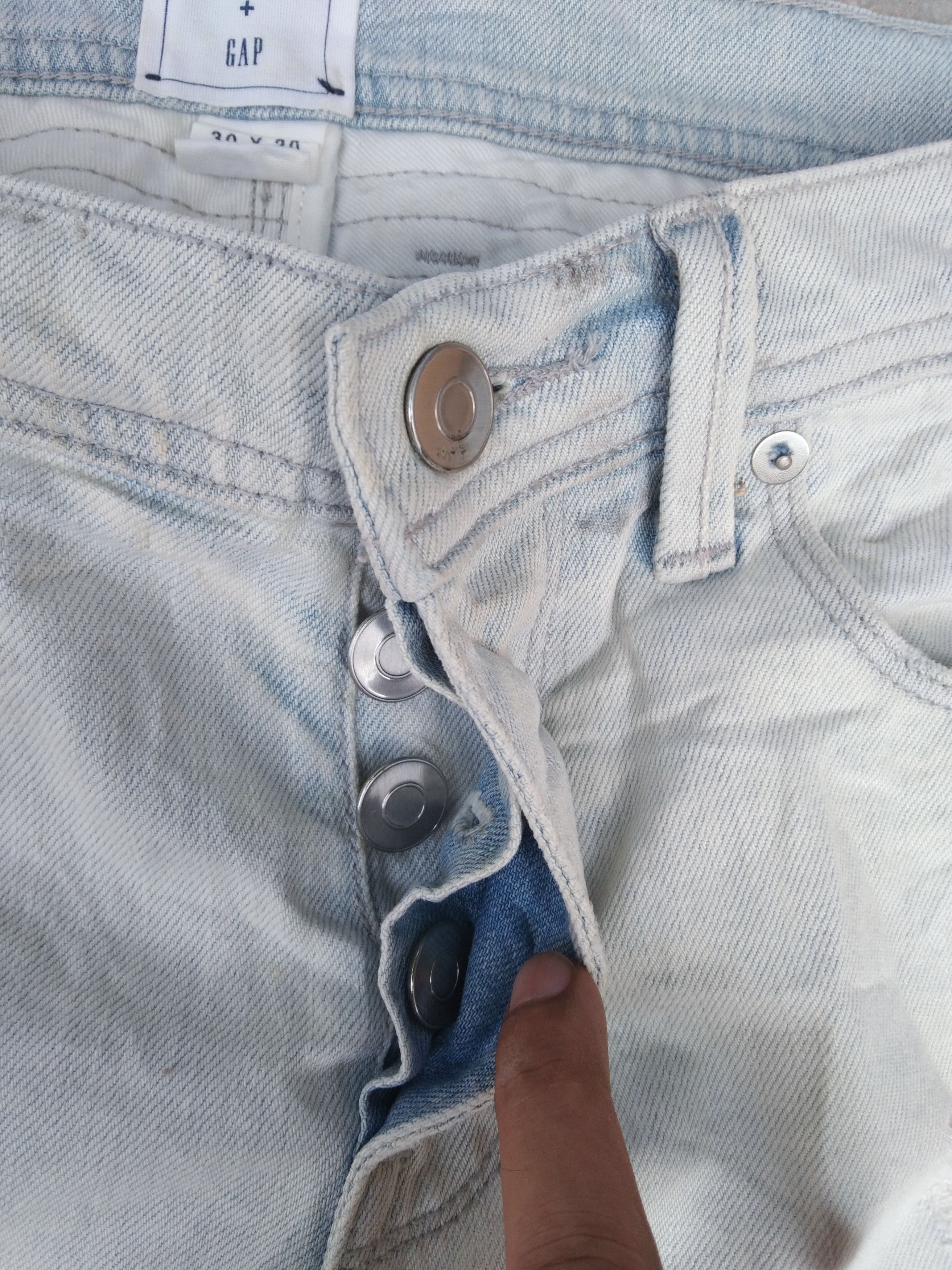 Gap × Stampd Stampd + Gap Moto Jeans Balmain Style Distressed 30x31 Size US 30 / EU 46 - 7 Thumbnail