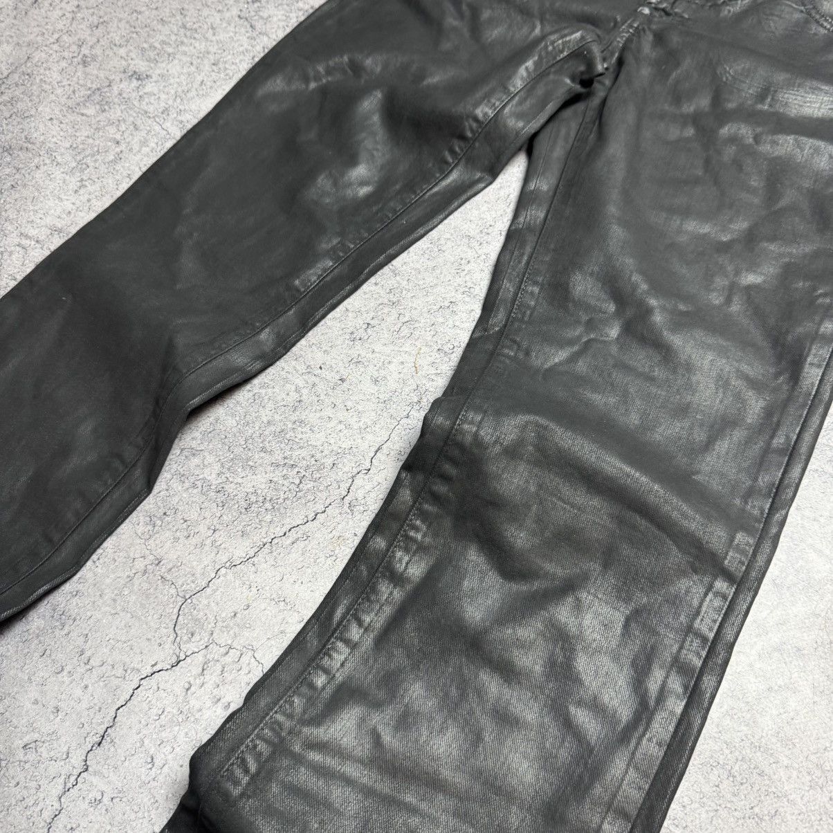 John Galliano NEW Galliano Y2K 00s Rare Waxed Pants Size 29" - 4 Thumbnail