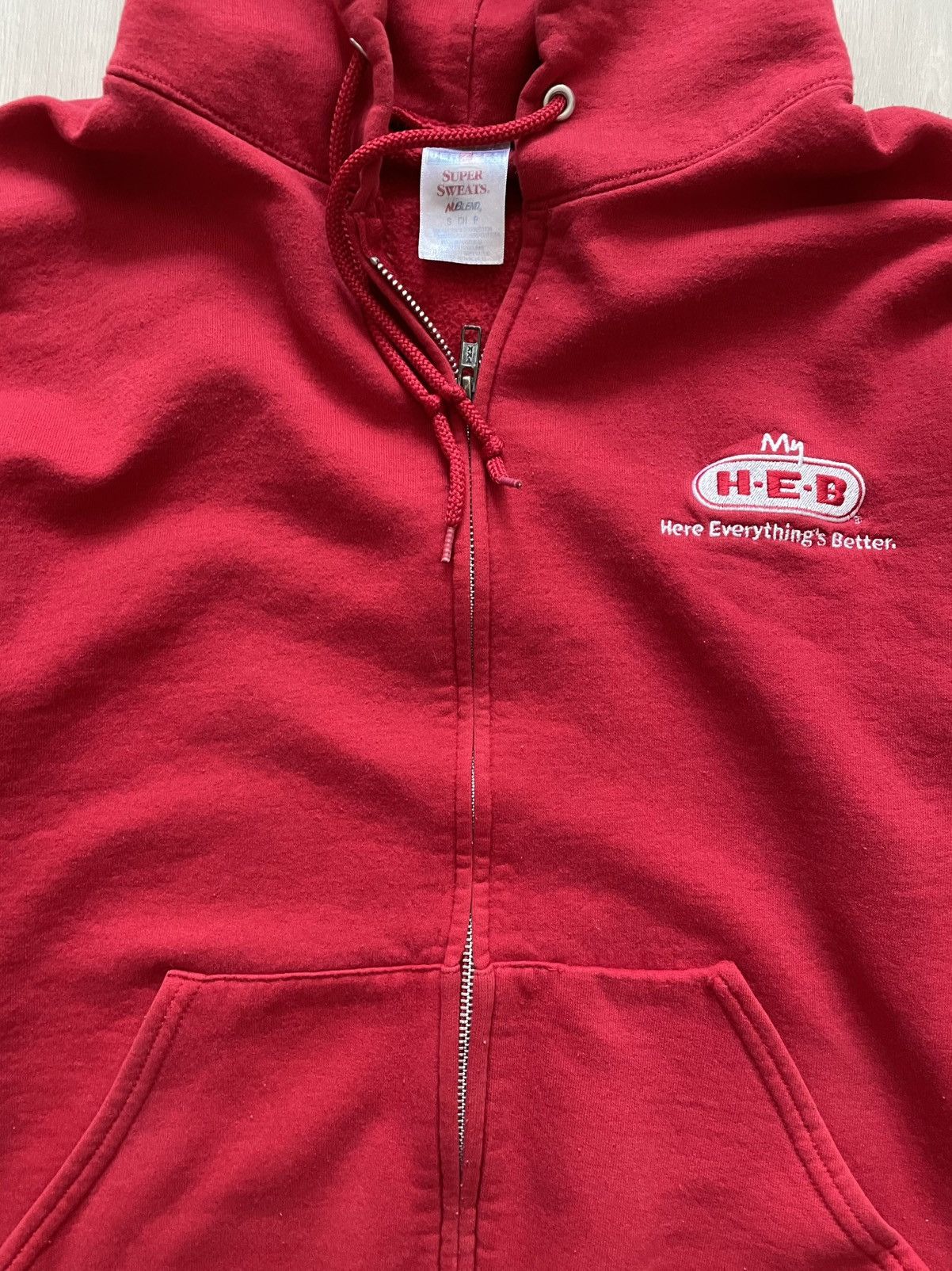 Jerzees VTG Y2K HEB Here Everythings Better Full Zip Up Hoodie Sz SM Size US S / EU 44-46 / 1 - 5 Thumbnail