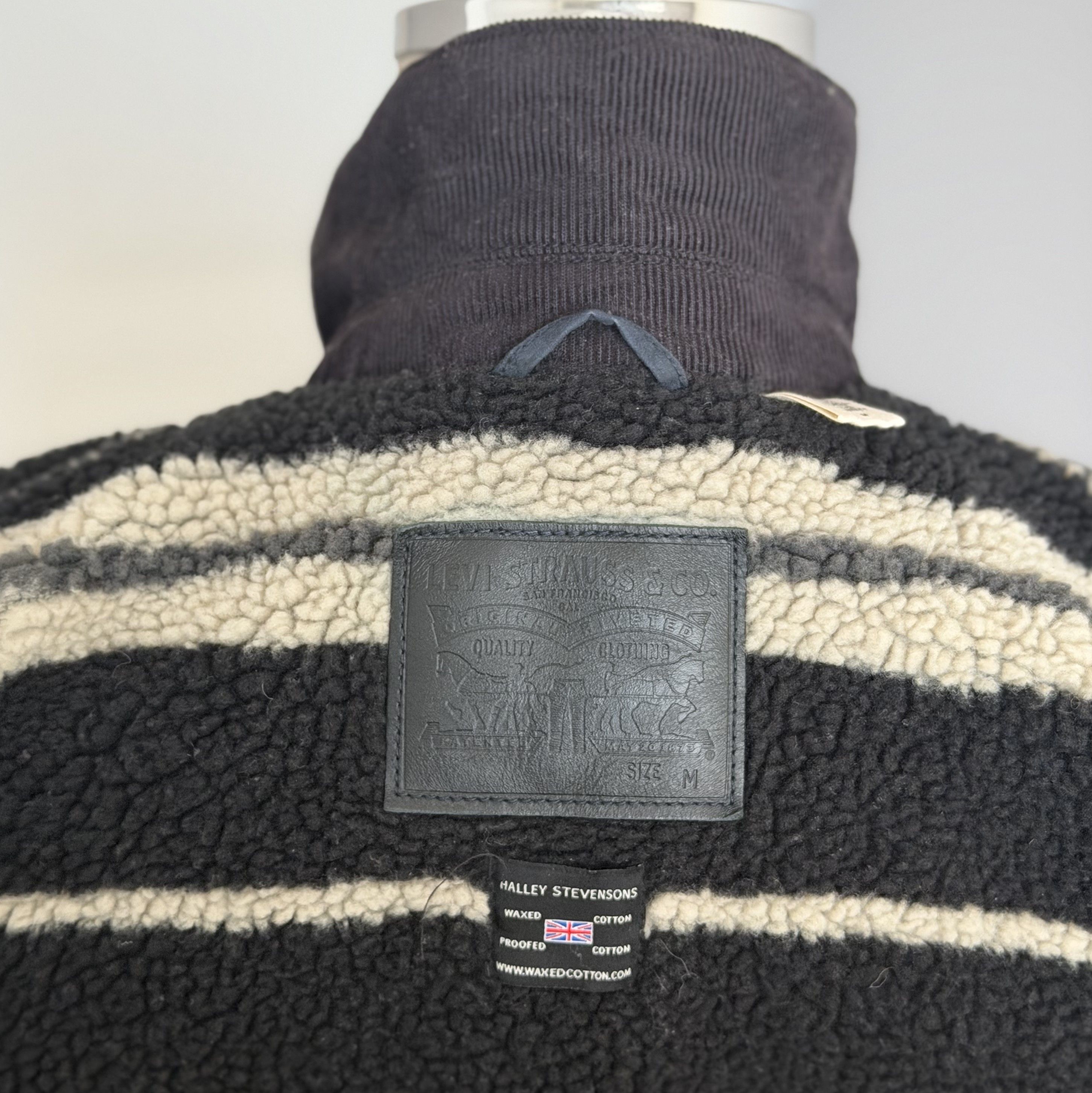 Levi's LEVIS Halley Stevensons Wax Sherpa Jacket Navy Waxed Cotton Size US M / EU 48-50 / 2 - 14 Thumbnail