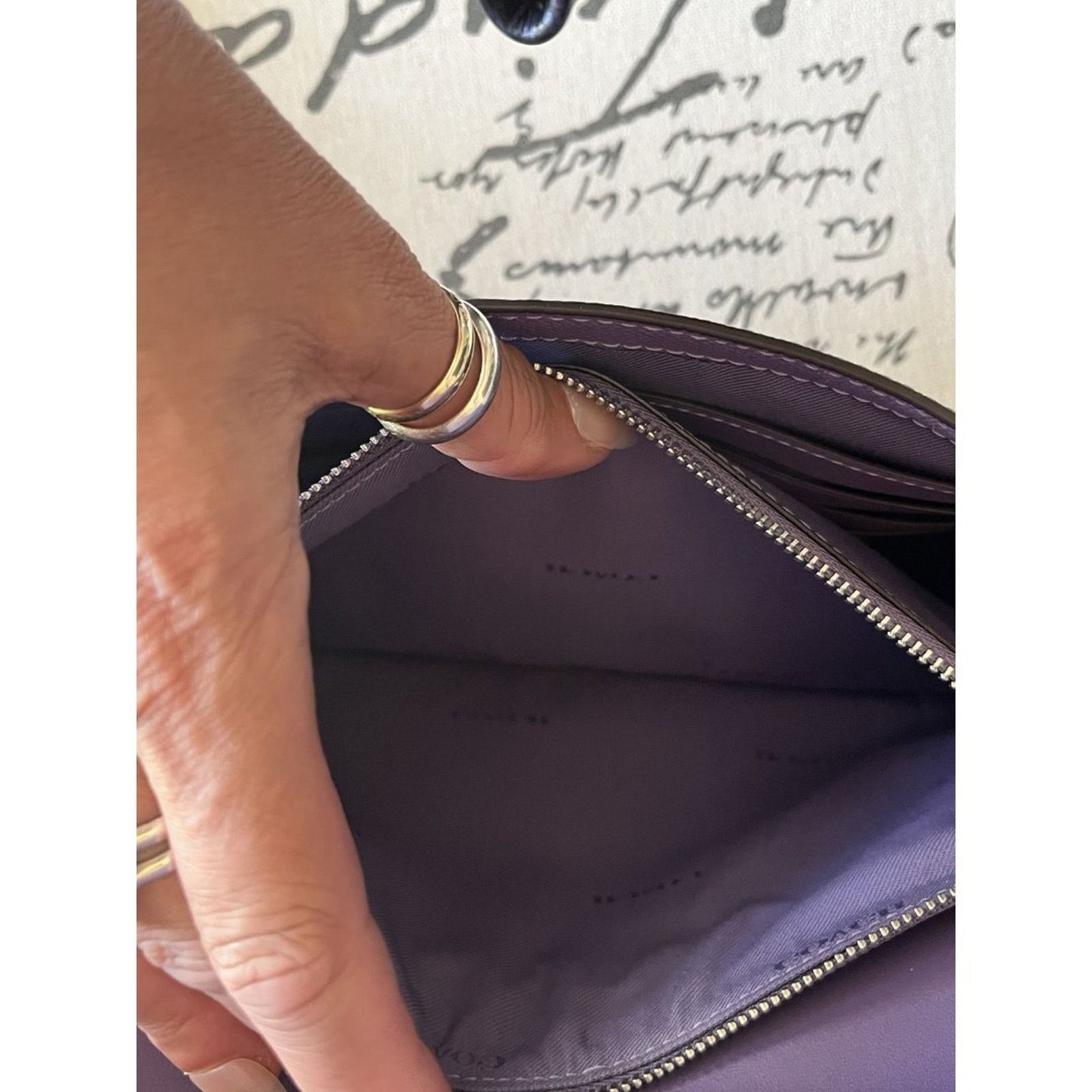 Coach 100% Coach Wyn Clutch/Wristlet in Silver/Washed Plum Size ONE SIZE - 4 Thumbnail
