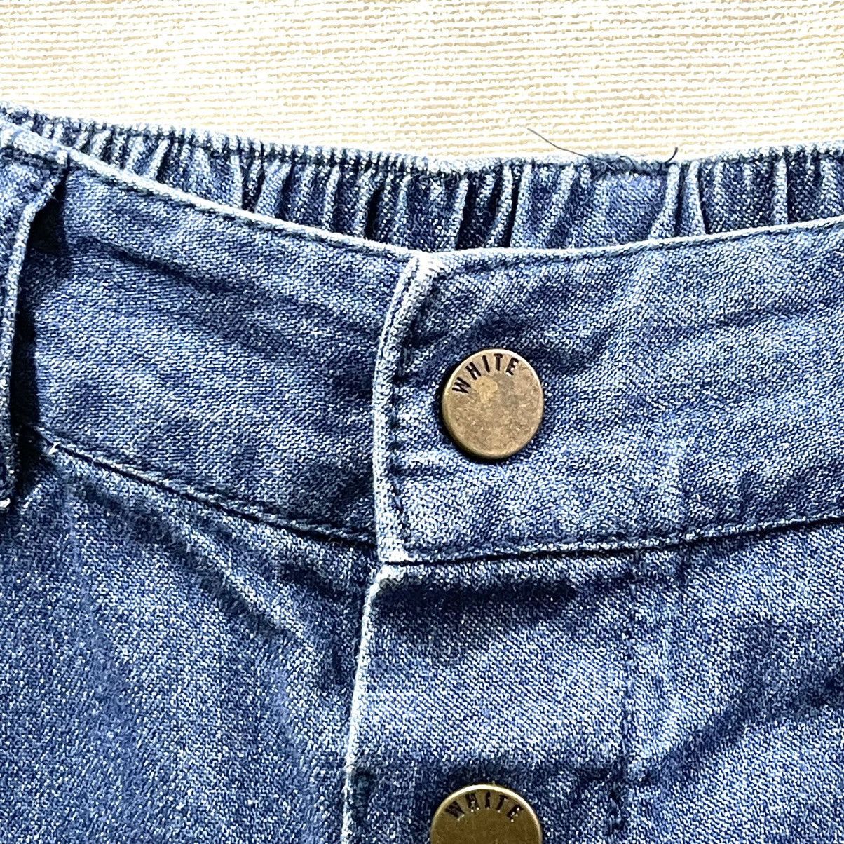 CHOCOOLATE Denim Elastic Waist A Line Faux Button Midi Skirt Size 27" / US 4 / IT 40 - 3 Thumbnail