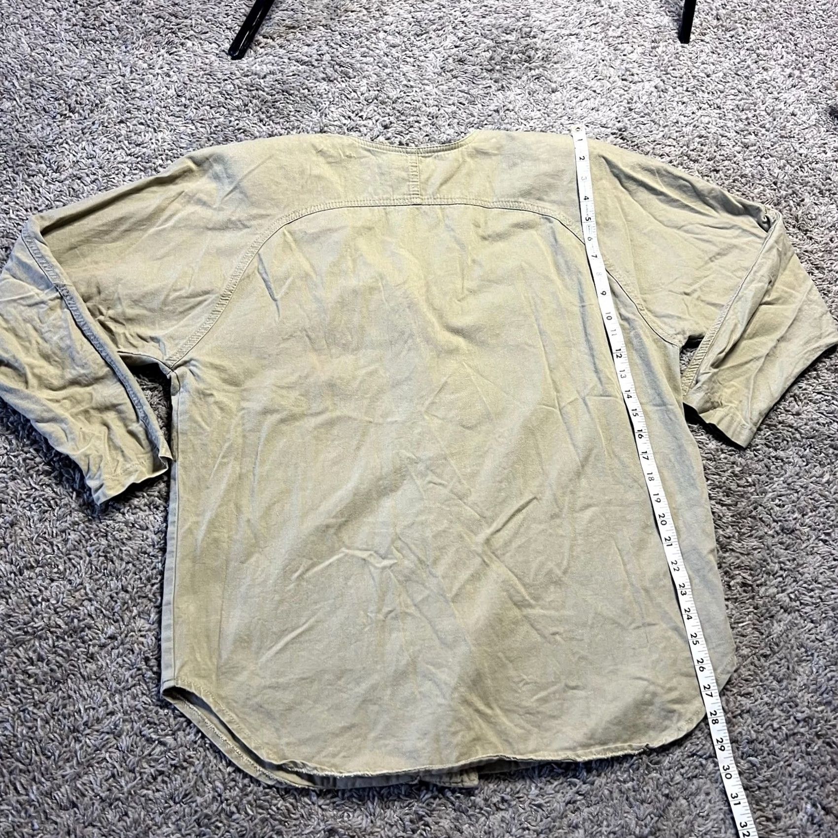 Vintage VINTAGE 90's Y2K Cotton Shirt M Beige Embellished Rhinestone Button Up Size M / US 6-8 / IT 42-44 - 3 Thumbnail
