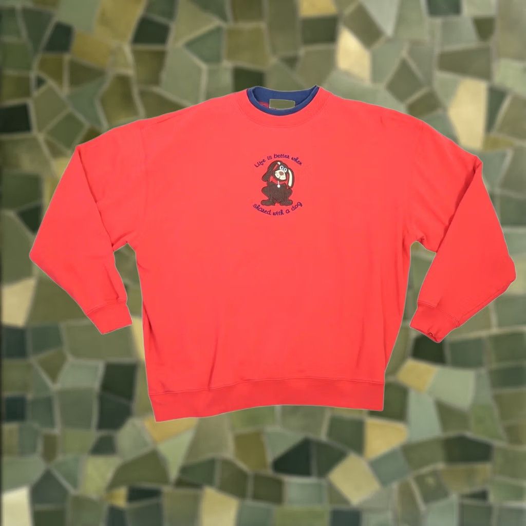 Vintage Vintage red dog embroidered crewneck sweatshirt 90s 2X Size XXL / US 16-18 / IT 52-54 - 1 Thumbnail