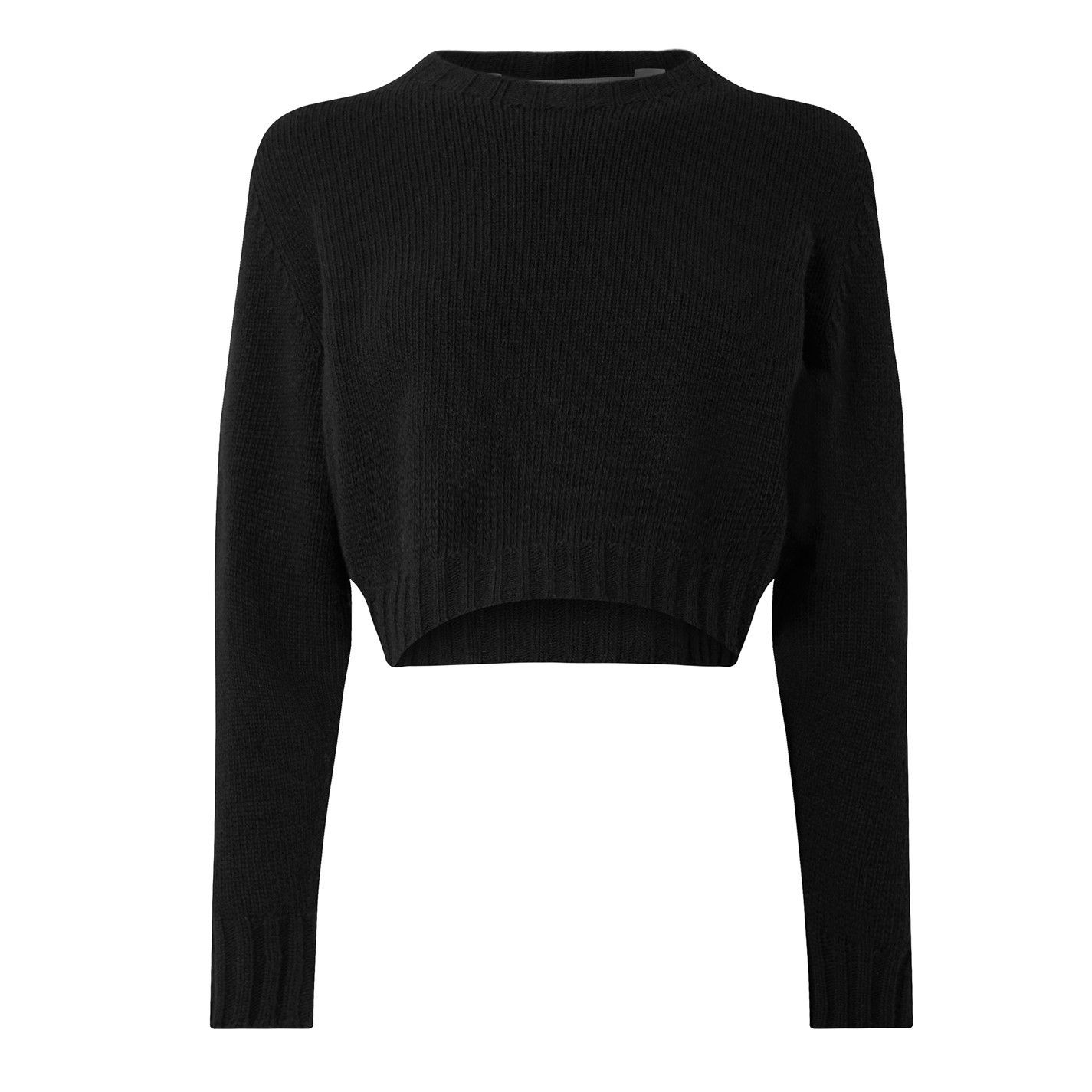 Palm Angels o1g2r1mq0425 Curved Logo Cropped Sweater in Black Size L / US 10 / IT 46 - 1 Thumbnail