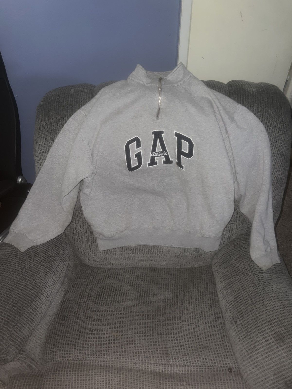 Gap Gap Athletic Logo Collar-Zip Turtleneck Sweater Size US L / EU 52-54 / 3 - 1 Thumbnail