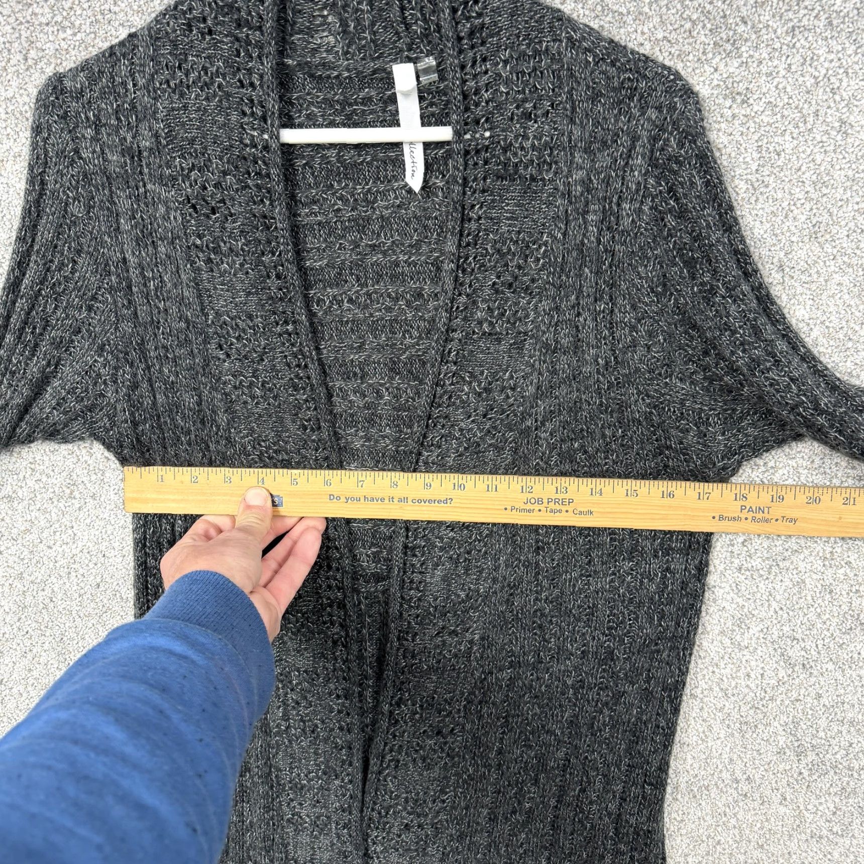 Vintage NY Collection Cardigan Sweater Gray M Open Front Longline Cozy Chic Layering Size M / US 6-8 / IT 42-44 - 4 Thumbnail