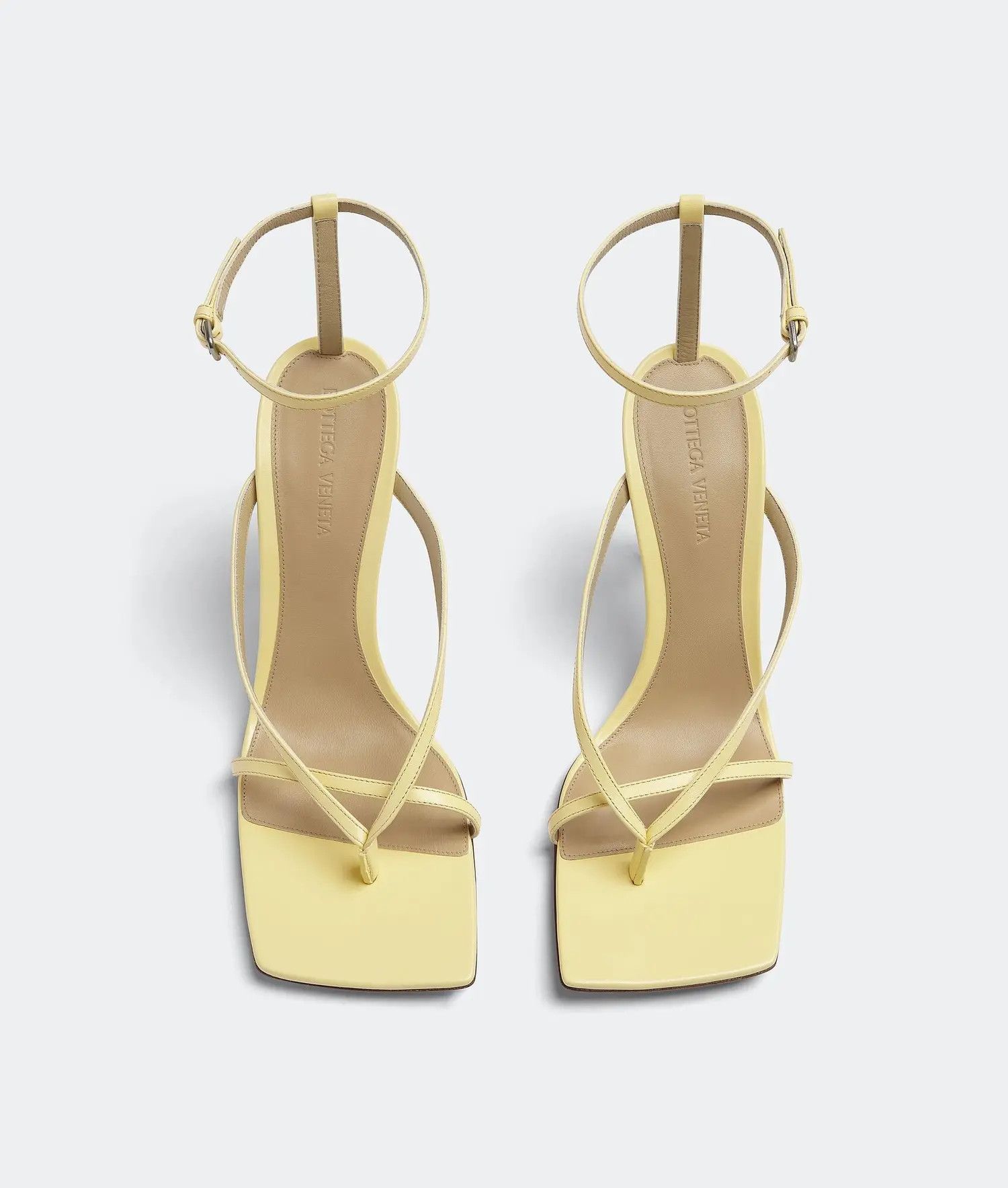 Bottega Veneta o1n1vont1224 Stretch Lace Up Sandals in Lemonade Size US 11.5 / IT 41.5 - 3 Thumbnail