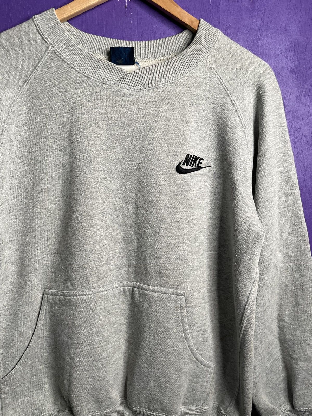Nike × Vintage Vintage 80s Nike hood pocket swoosh logo sweatshirt Size US M / EU 48-50 / 2 - 3 Thumbnail