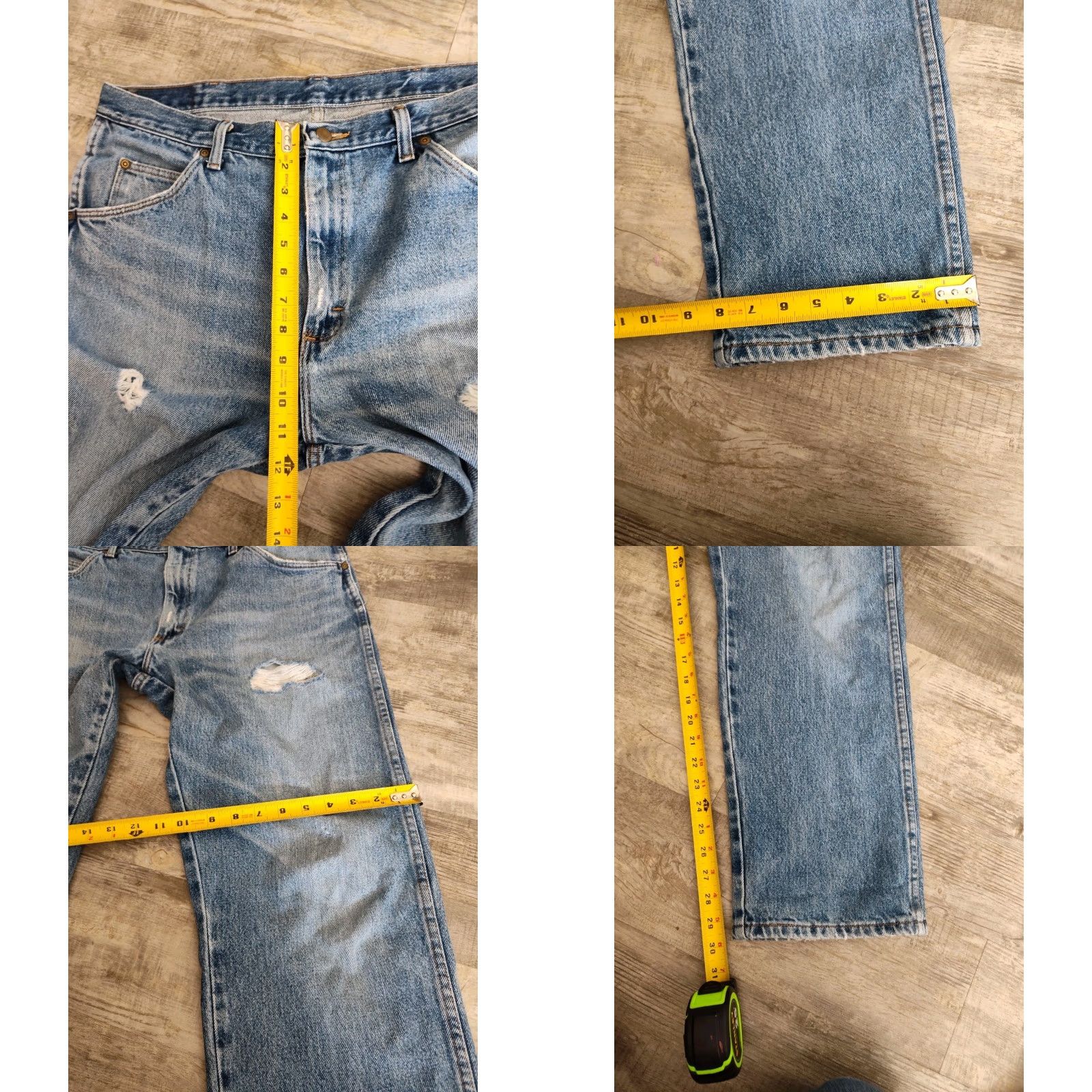 Wrangler VINTAGE Wrangler Men's Jeans 36x30 Straight Fit Faded Distressed Cotton Denim 90s Cowgirl Grunge USA Size US 36 / EU 52 - 8 Thumbnail