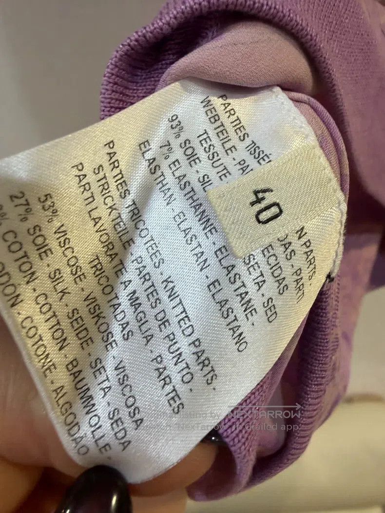 Hermes Hermes Purple knitted and silk short-sleeve top Size S / US 4 / IT 40 - 4 Thumbnail