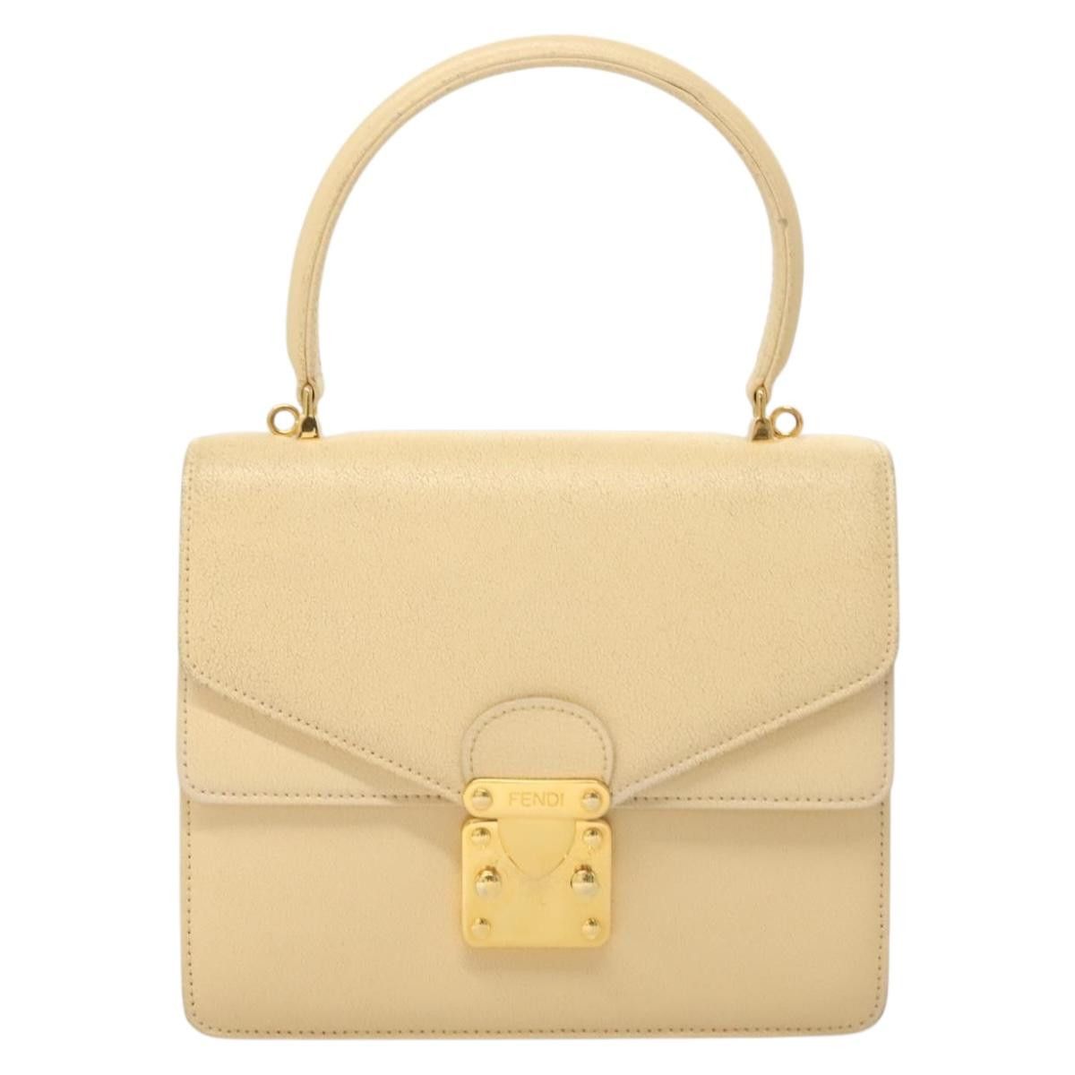 Fendi FENDI Zucca Canvas Hand Bag Canvas Leather Beige Gold Size ONE SIZE - 2 Thumbnail