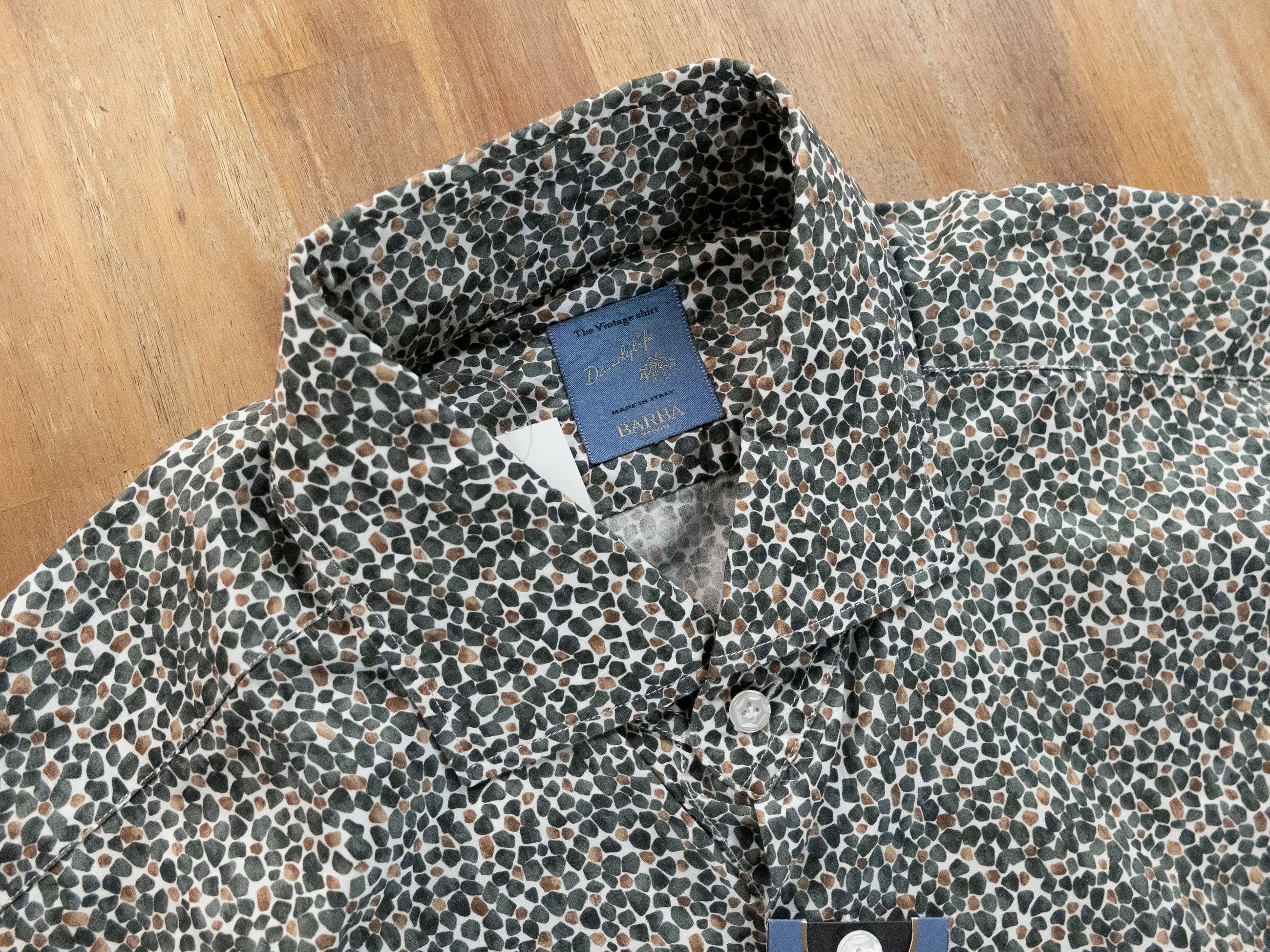 Barba Napoli BARBA Napoli Dandy Life green pebbles print shirt 43 / 17 Size US XL / EU 56 / 4 - 2 Thumbnail