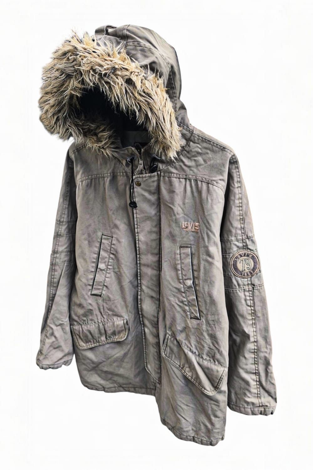 Levi's trashed vintage 90s levis red tab parka jacket furhood Size US XL / EU 56 / 4 - 1 Thumbnail