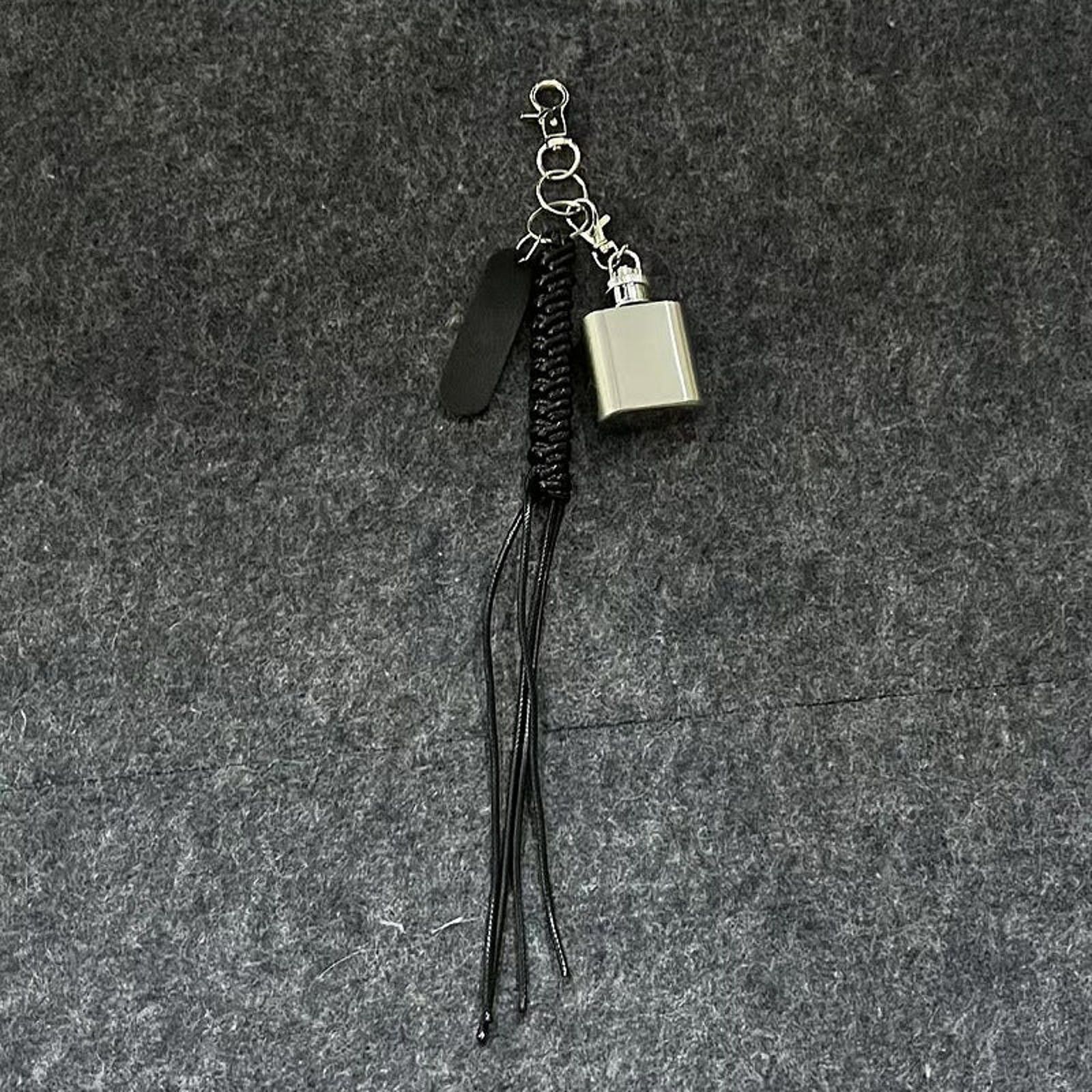 Jewelry Leather Tassel Keychains with Mini Flask Charms Size ONE SIZE - 10 Thumbnail