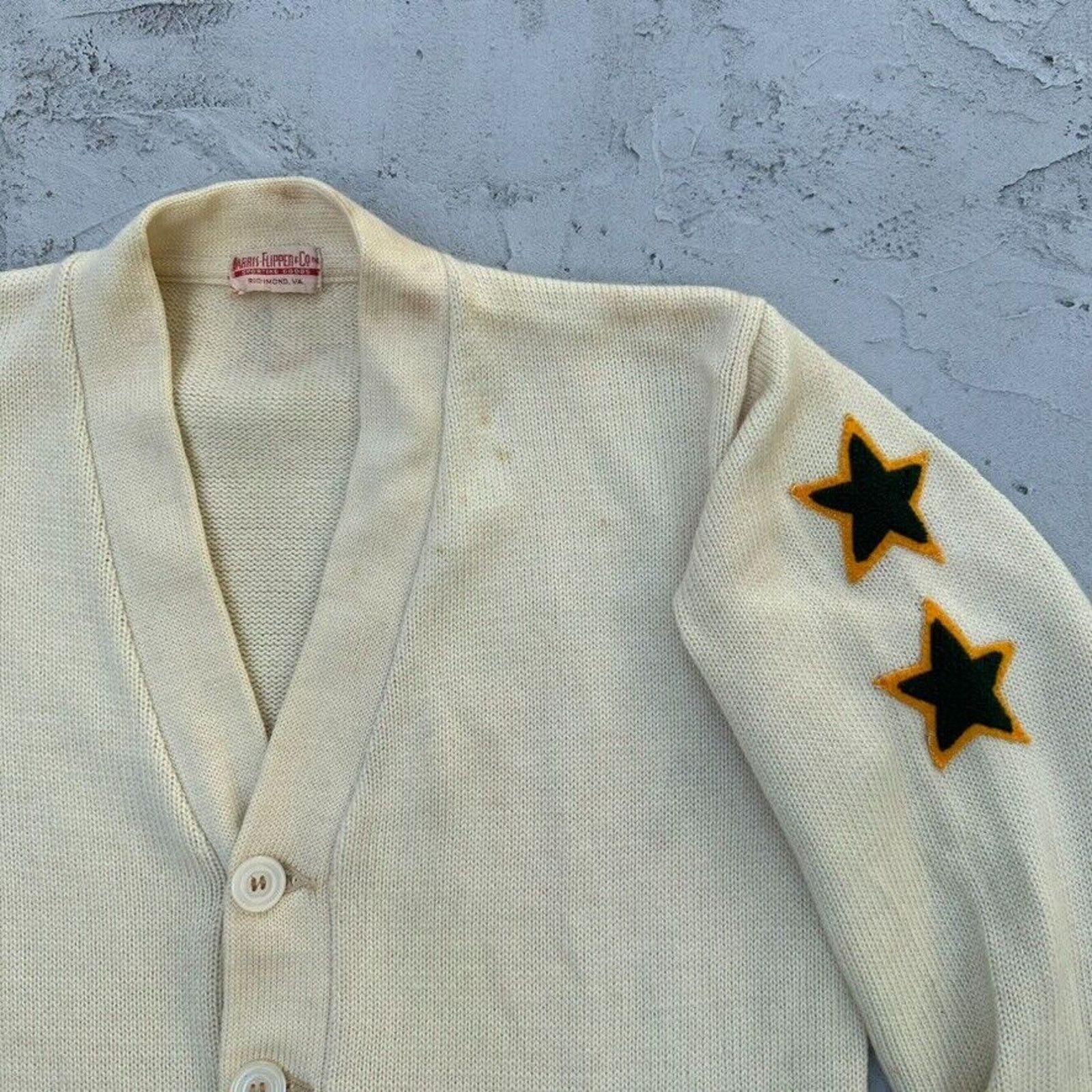 Vintage Vtg Harris Flippen Letterman Sweater Distressed Size US M / EU 48-50 / 2 - 2 Thumbnail
