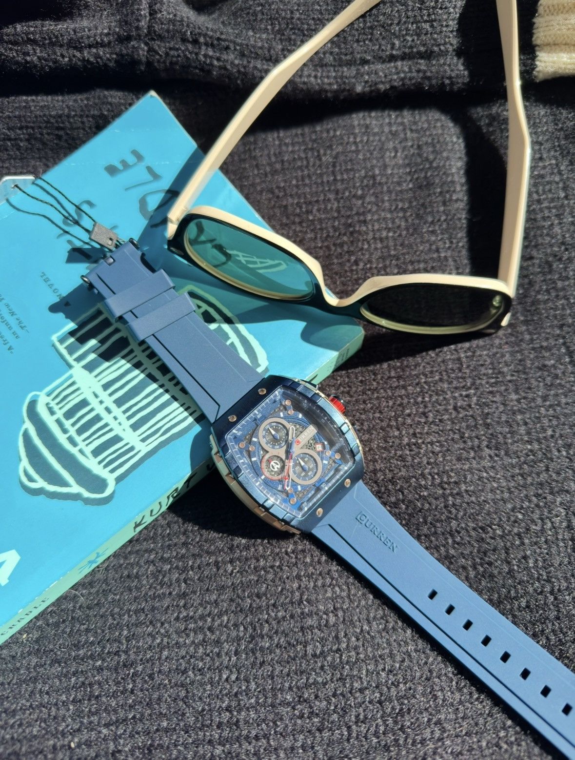 Curren Chronograph Navy Men's Sport Wristwatch Quartz Brand New Size ONE SIZE - 1 Thumbnail