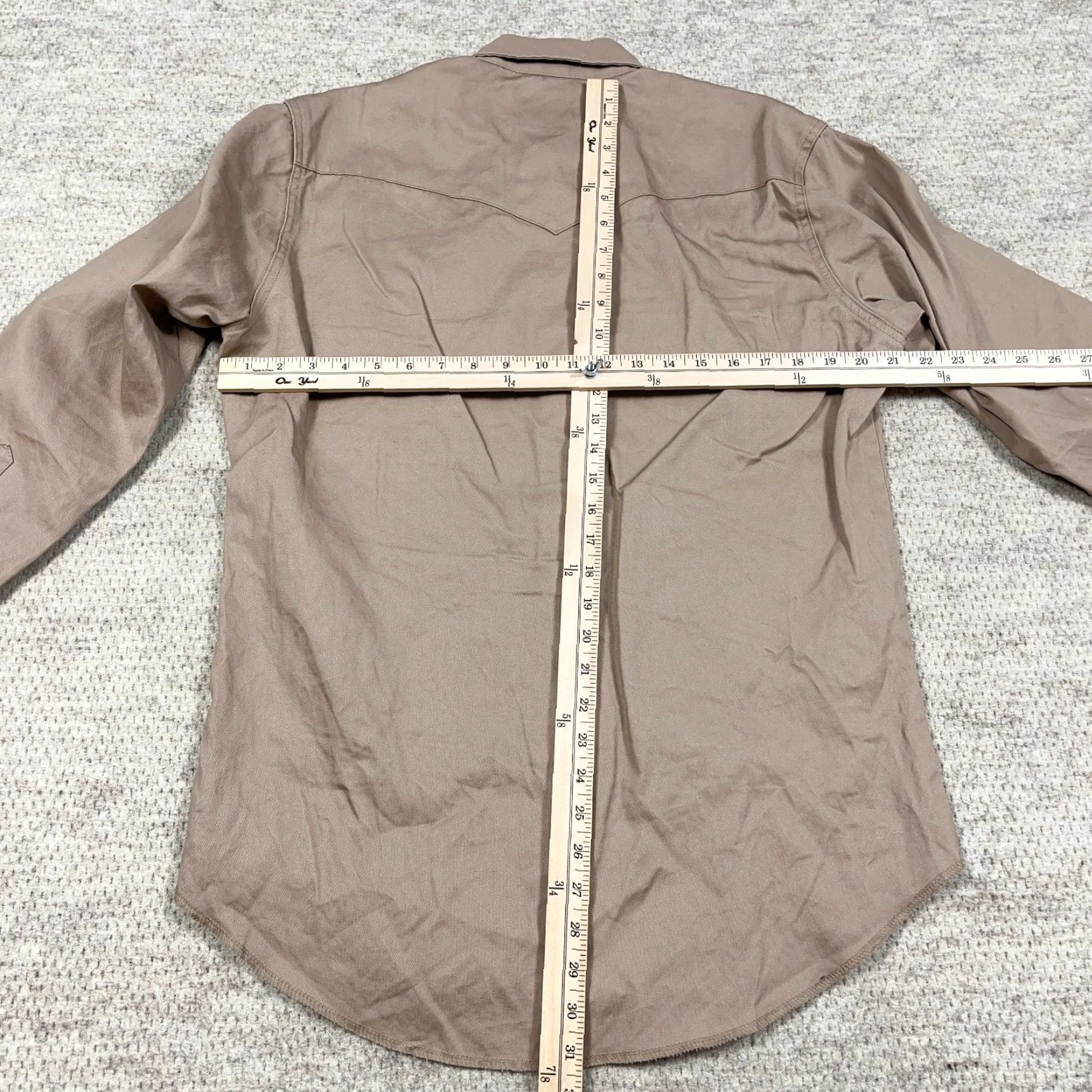 Wrangler Wrangler Denim Shirt Men M Brown Pearl Snap Western Cowboy Cut Ranch Rodeo Button-Up Long Sleeve Solid Brown Mens Regular Western Theme"} Size US M / EU 48-50 / 2 - 7 Thumbnail