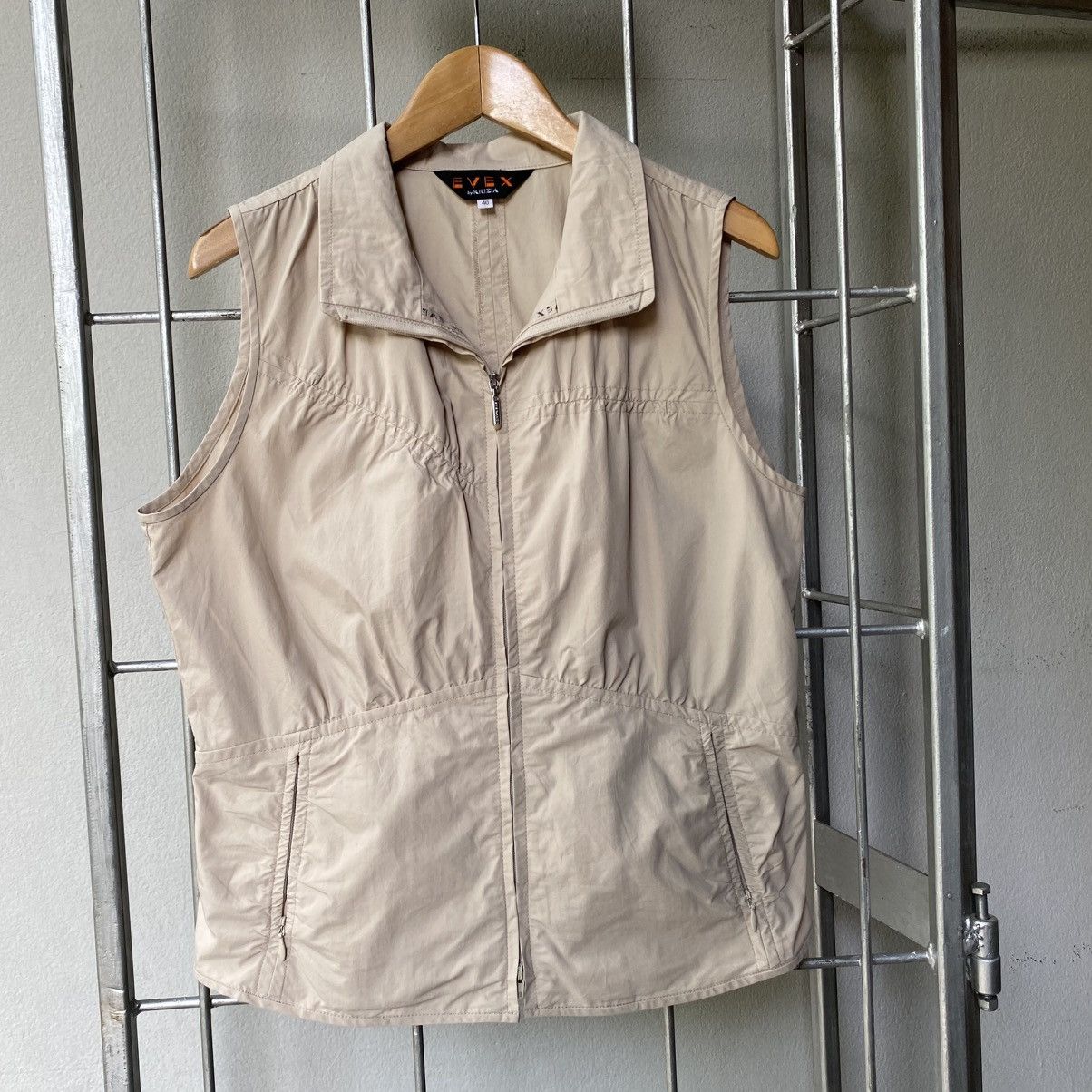 EVEX by KRIZIA Light Brown Ruched Zip Vest