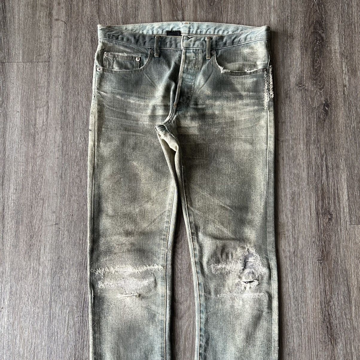 Dior 2004 “Strip” Dirty Bleu Claire Denim Size US 29 - 2 Thumbnail