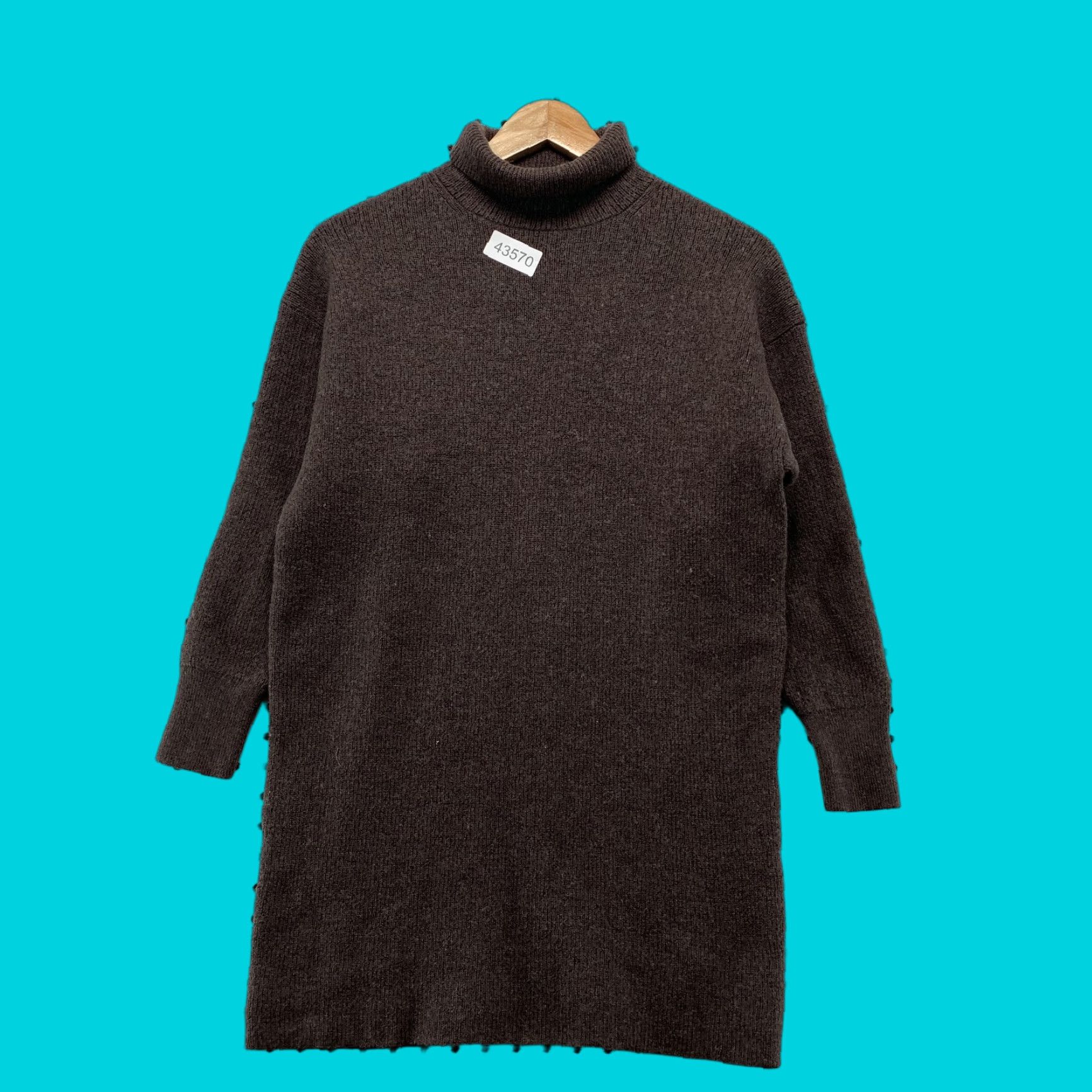 Vintage Babaton Merino Wool Turtleneck Sweater Brown Womens Large Pullover Long Sleeve Adult Regular Size Large Brown Kontemporary? Size L / US 10 / IT 46 - 1 Thumbnail
