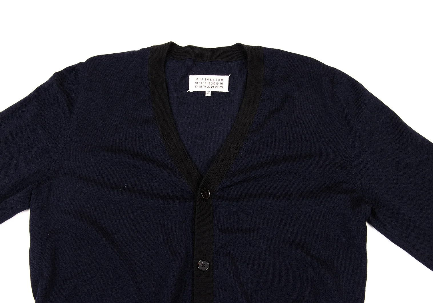 Maison Margiela Wool Cotton Knit Cardigan in Navy, Size XL Size US XL / EU 56 / 4 - 2 Thumbnail