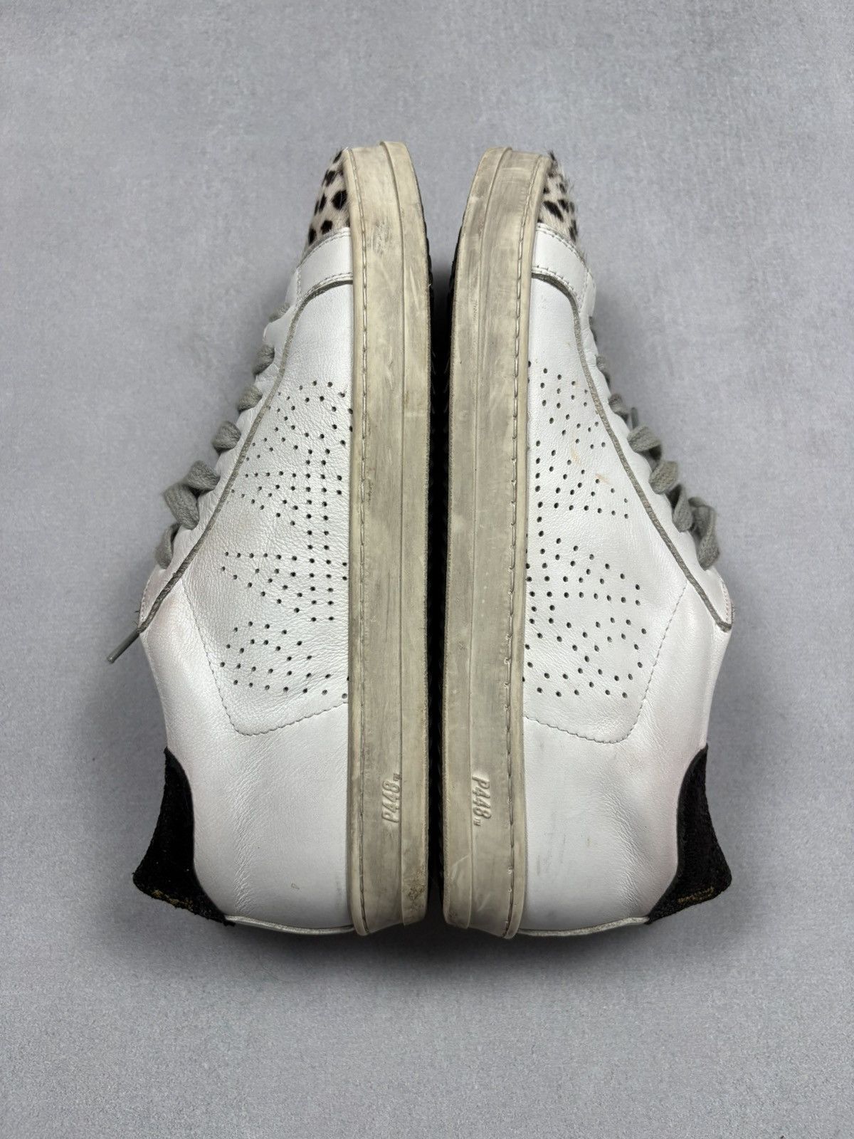 P448 P448 John White Leather Sneakers Leopard Pony Hair Toe 37 Size US 7 / IT 37 - 7 Thumbnail
